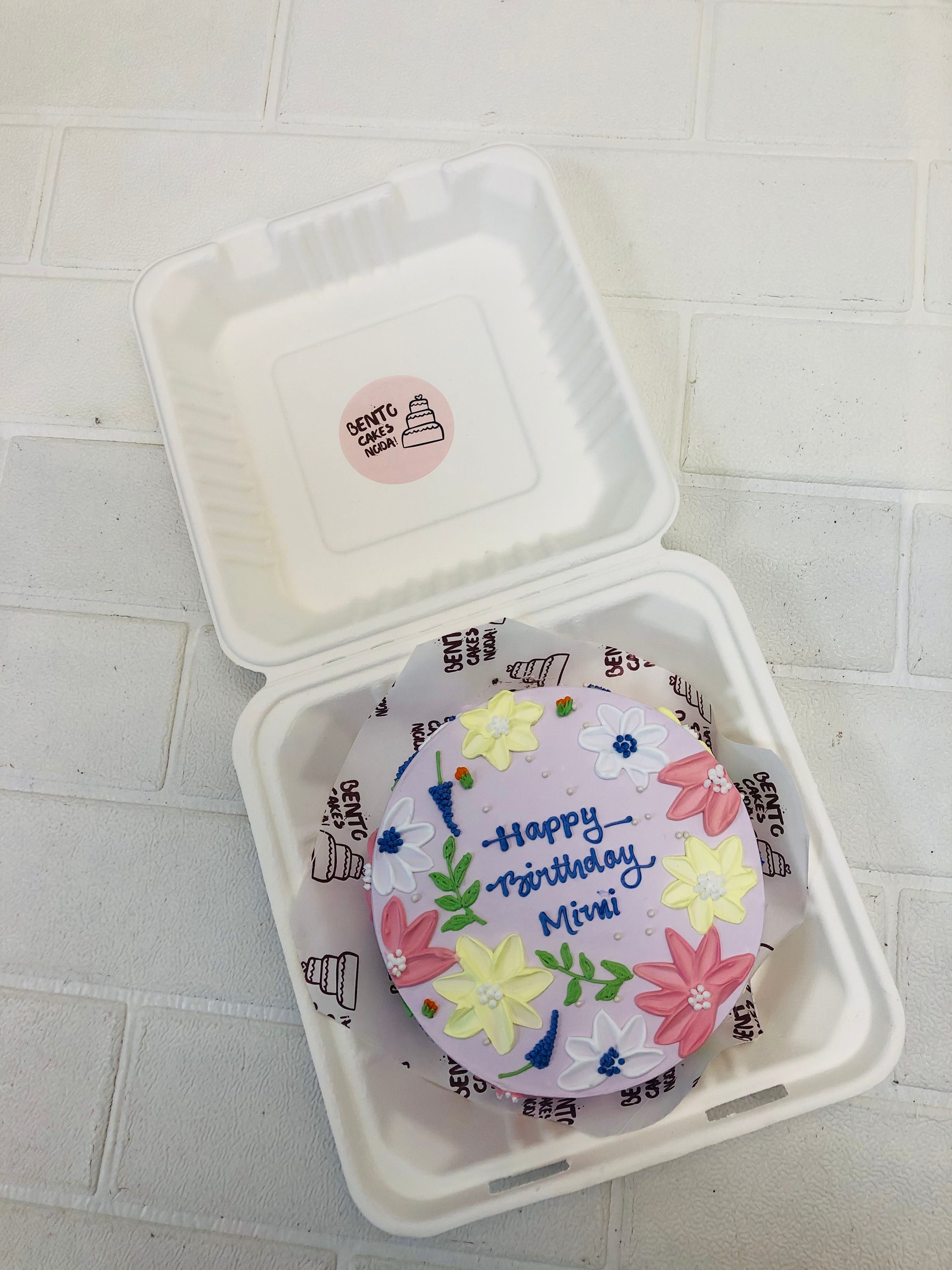 Floral Theme B'day Bento Cake