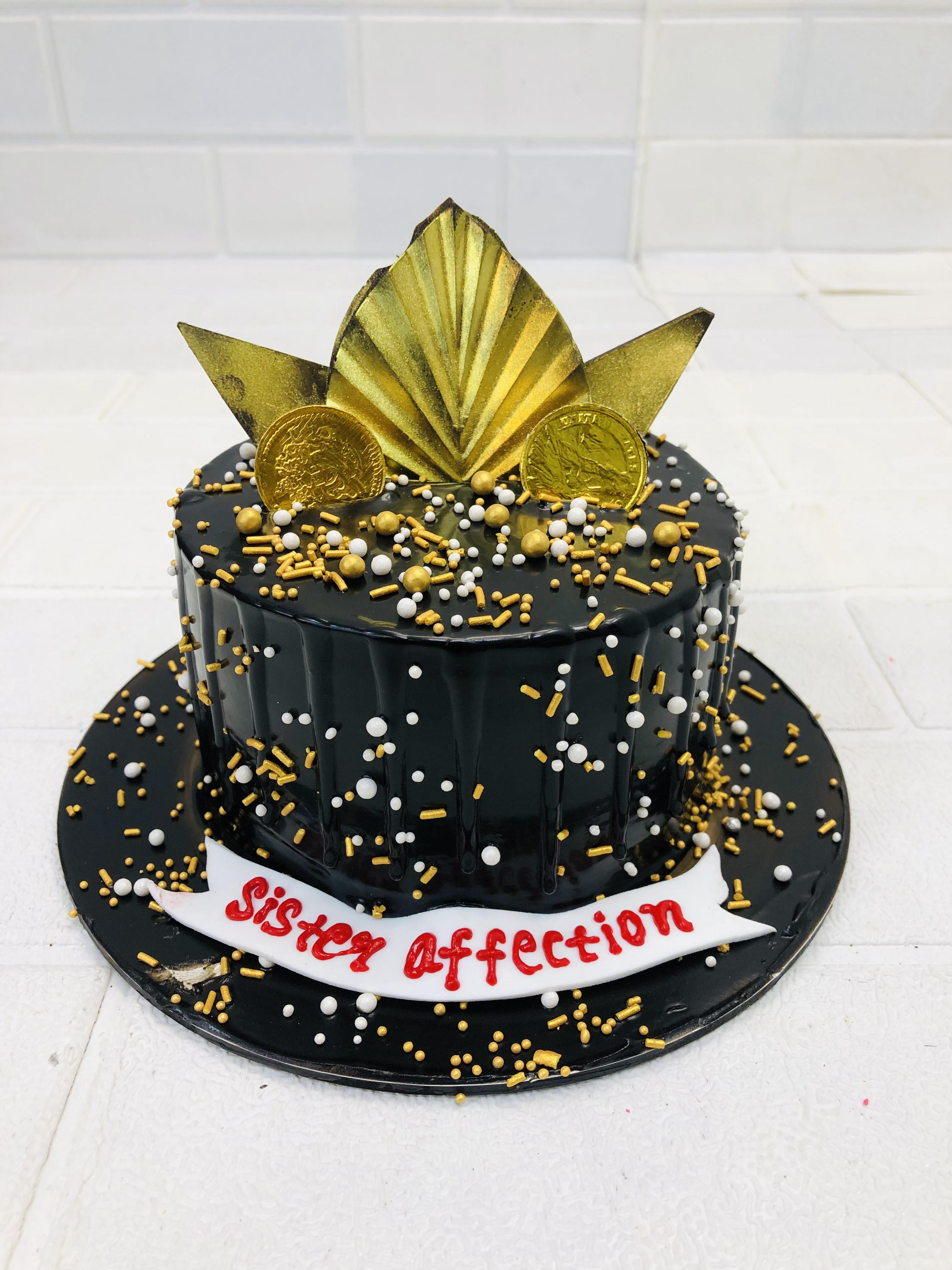 Gold Palm Leaves Cake 2