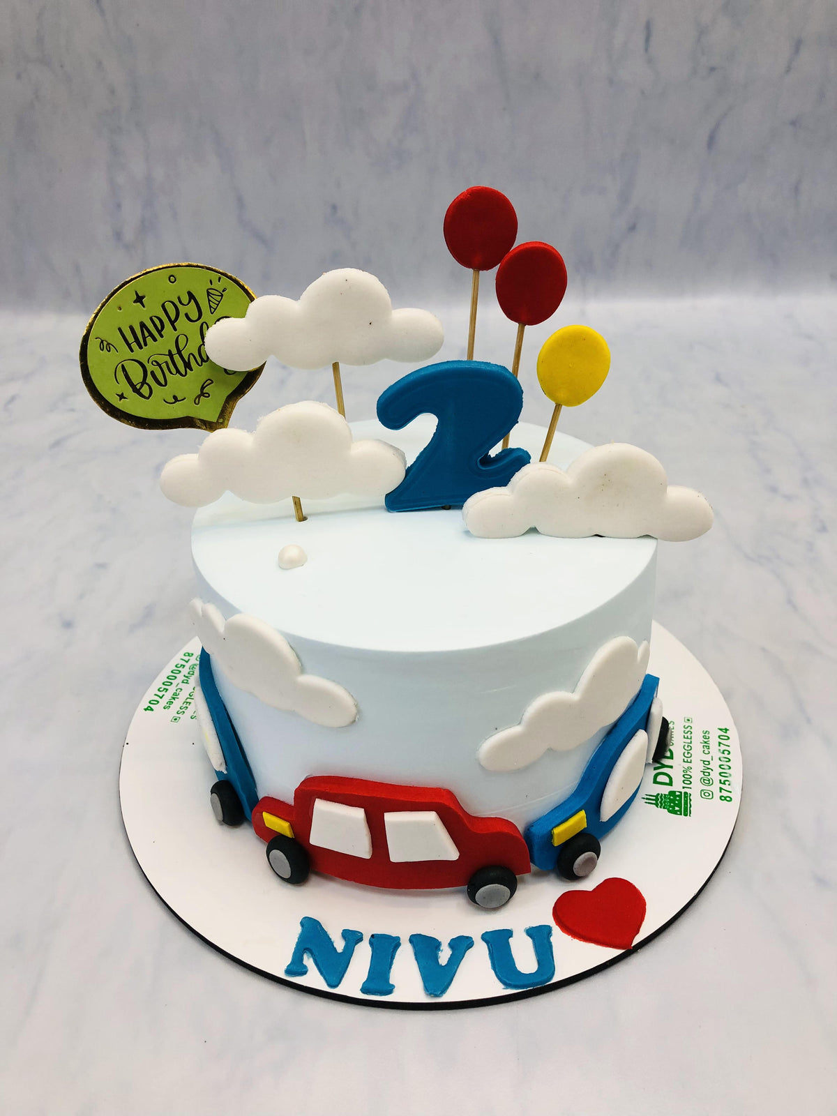 Cars and Balloons Cake