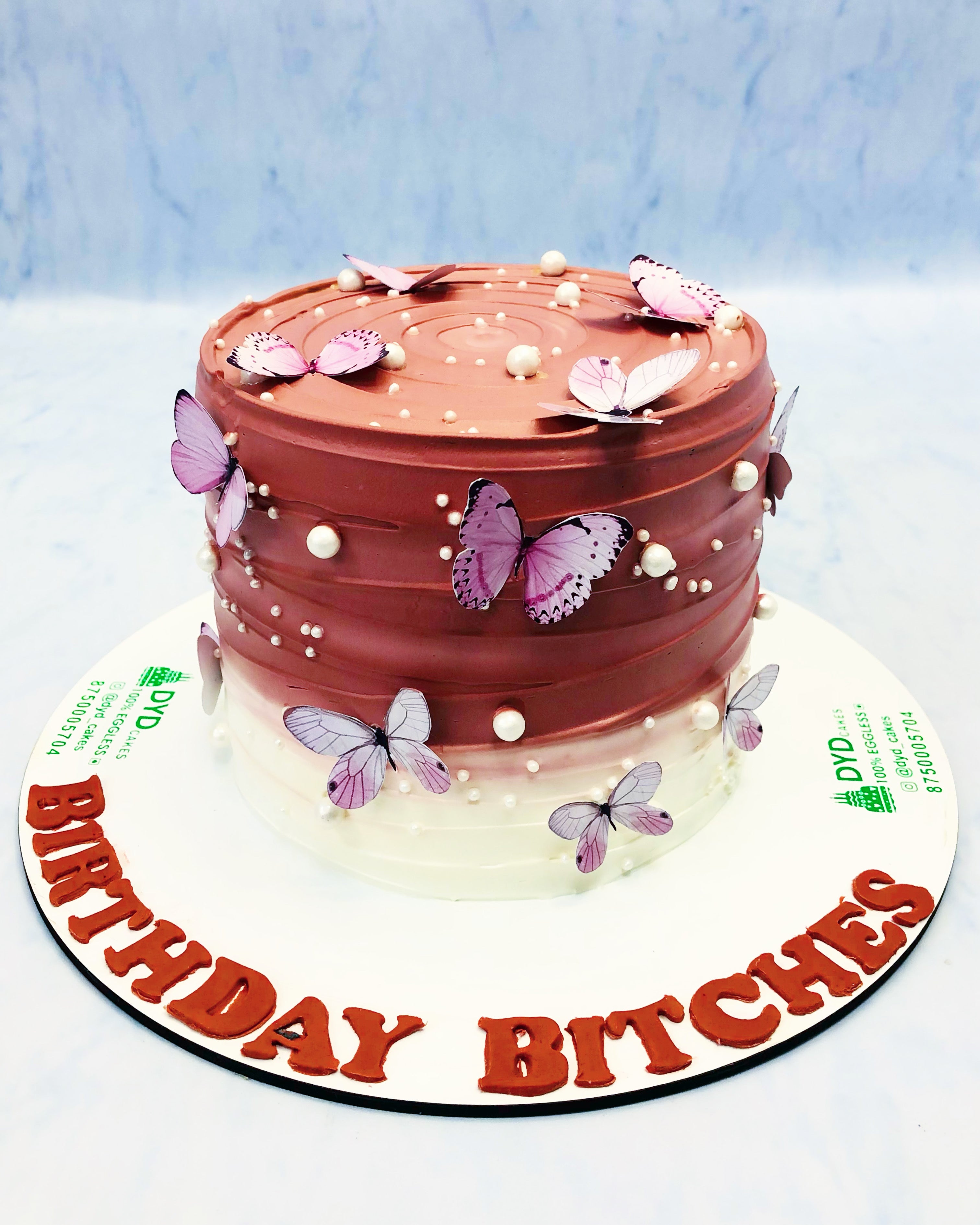 Aesthetic Brown Butterfly Cake 2