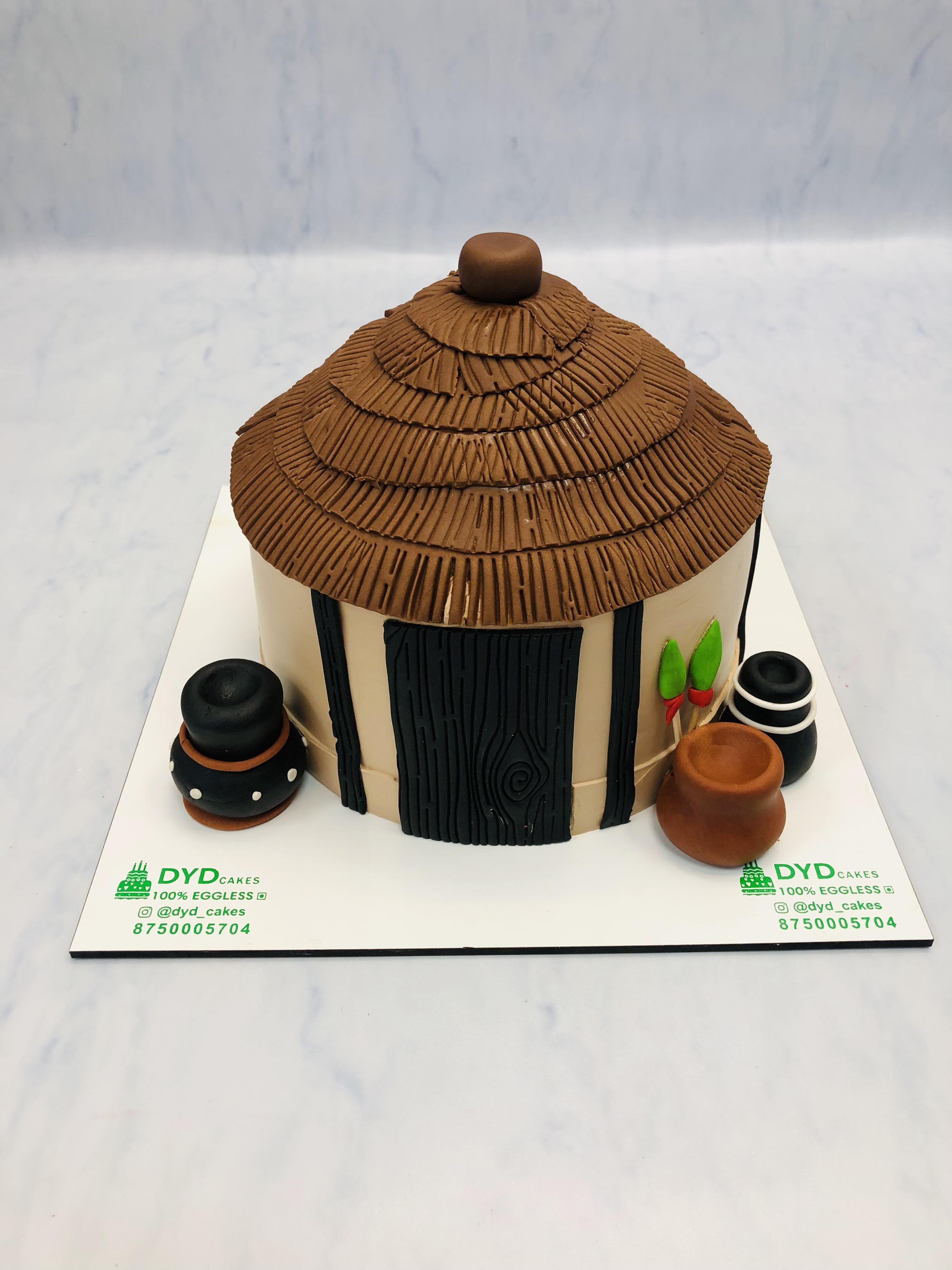 100% Eggless Traditional Hut Cake in Noida , Greater Noida, Delhi from DYD Cakes