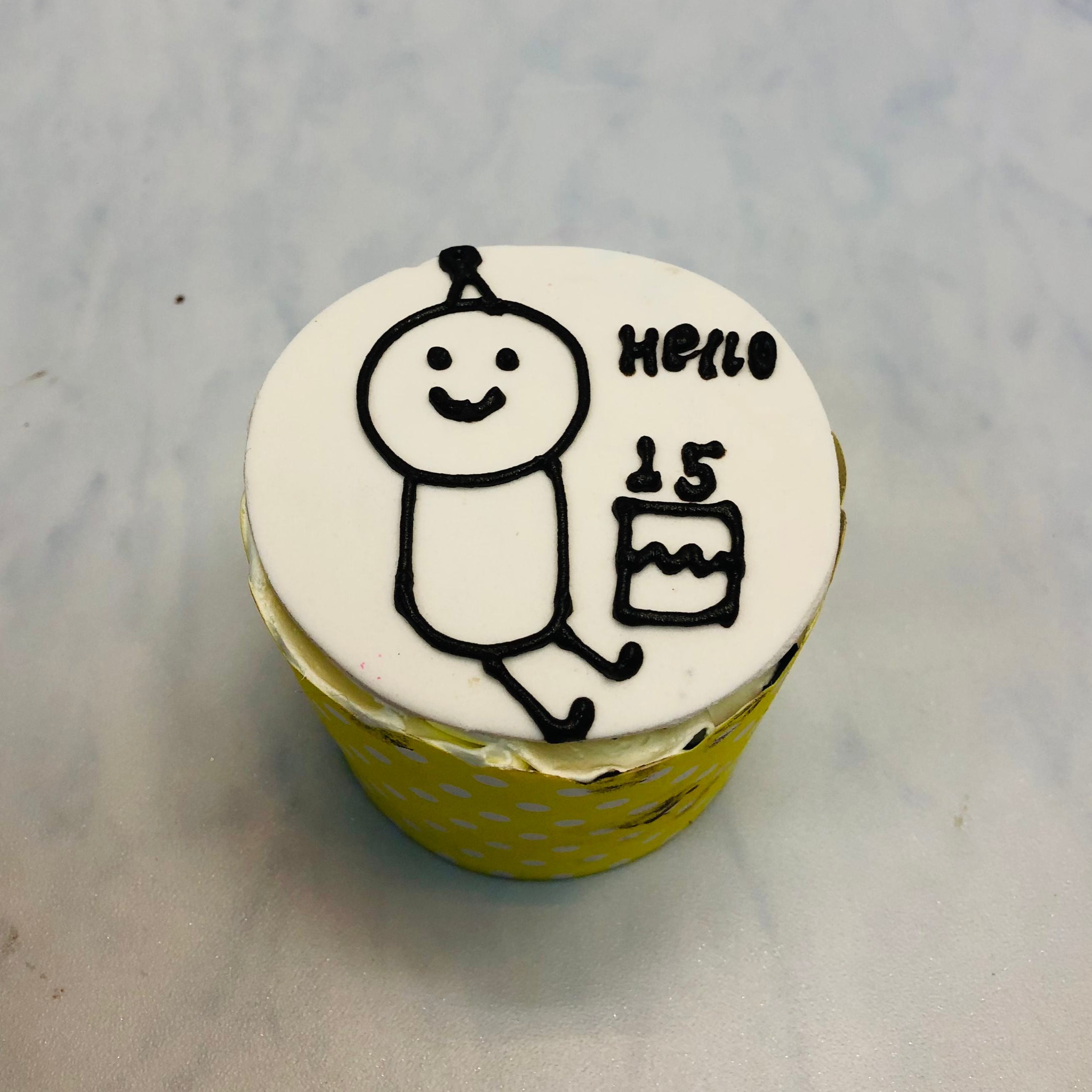 Cartoon Theme Birthday Cupcake