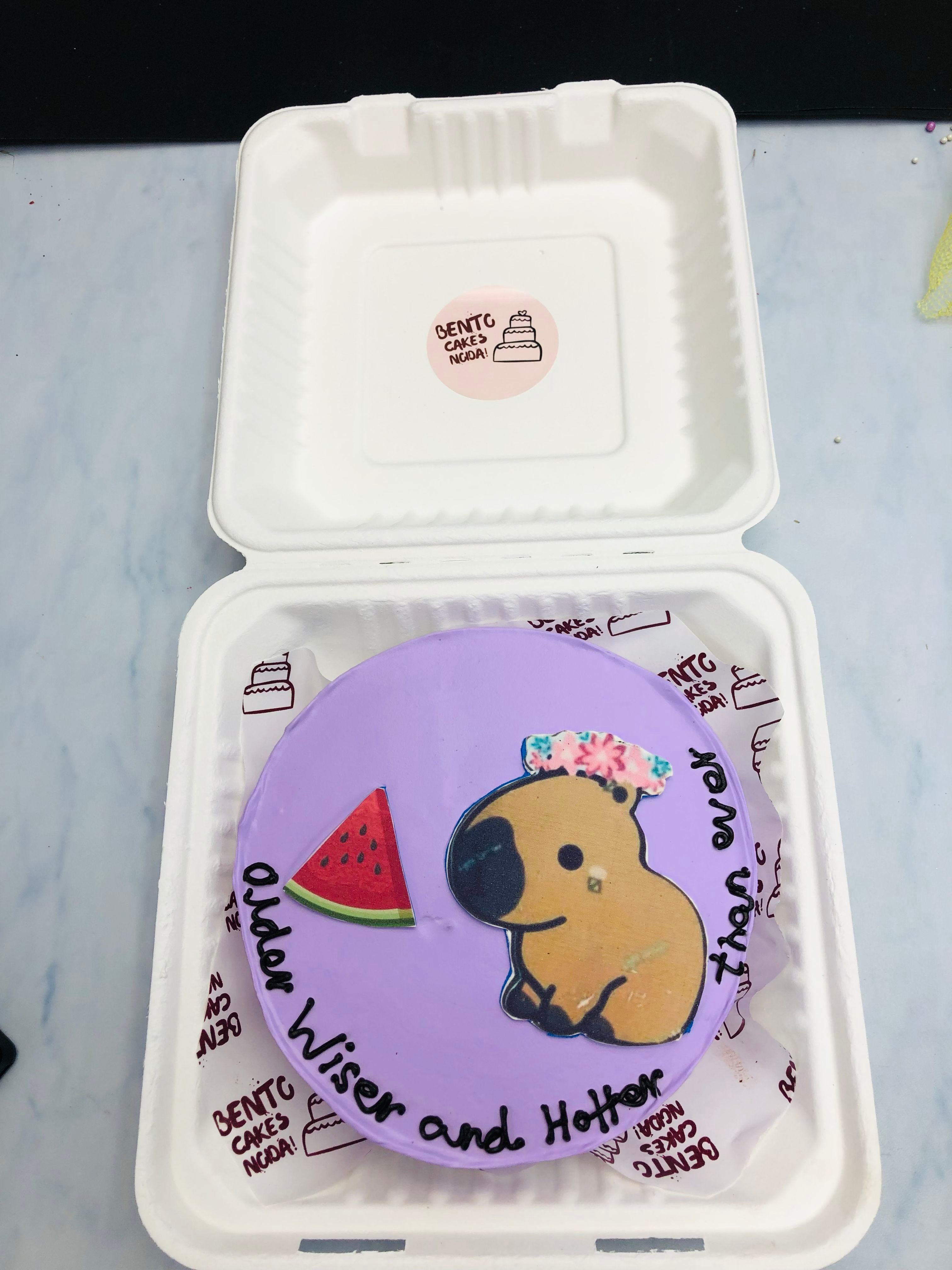 Cute Rabbit Theme Purple Bento Cake