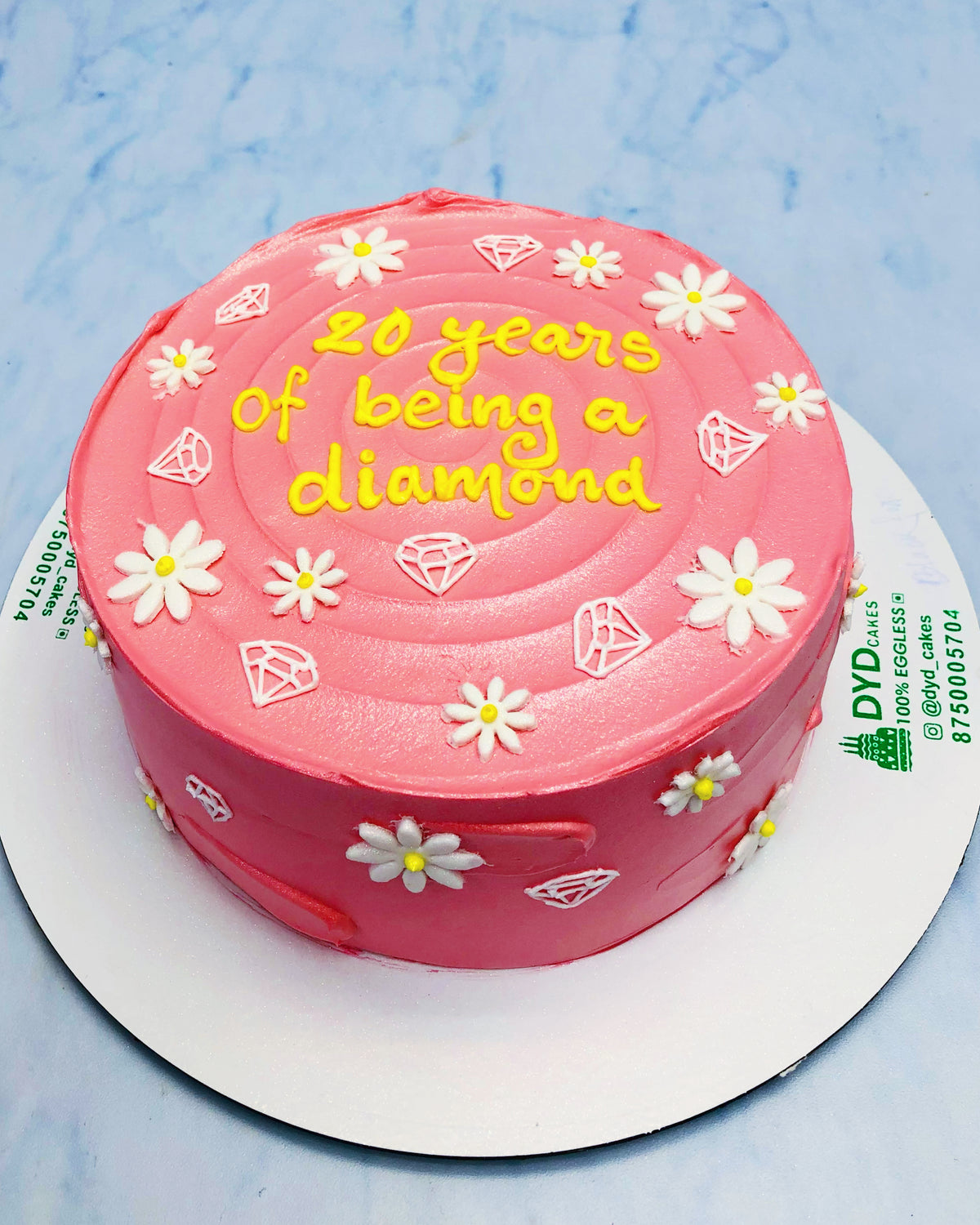 Beautiful Pink Cake with Flowers Theme