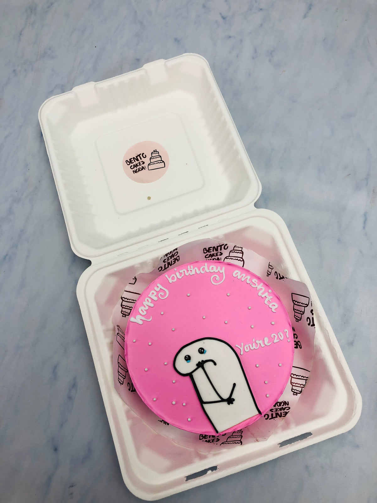 Mimi B'day Theme Pink Bento Cake