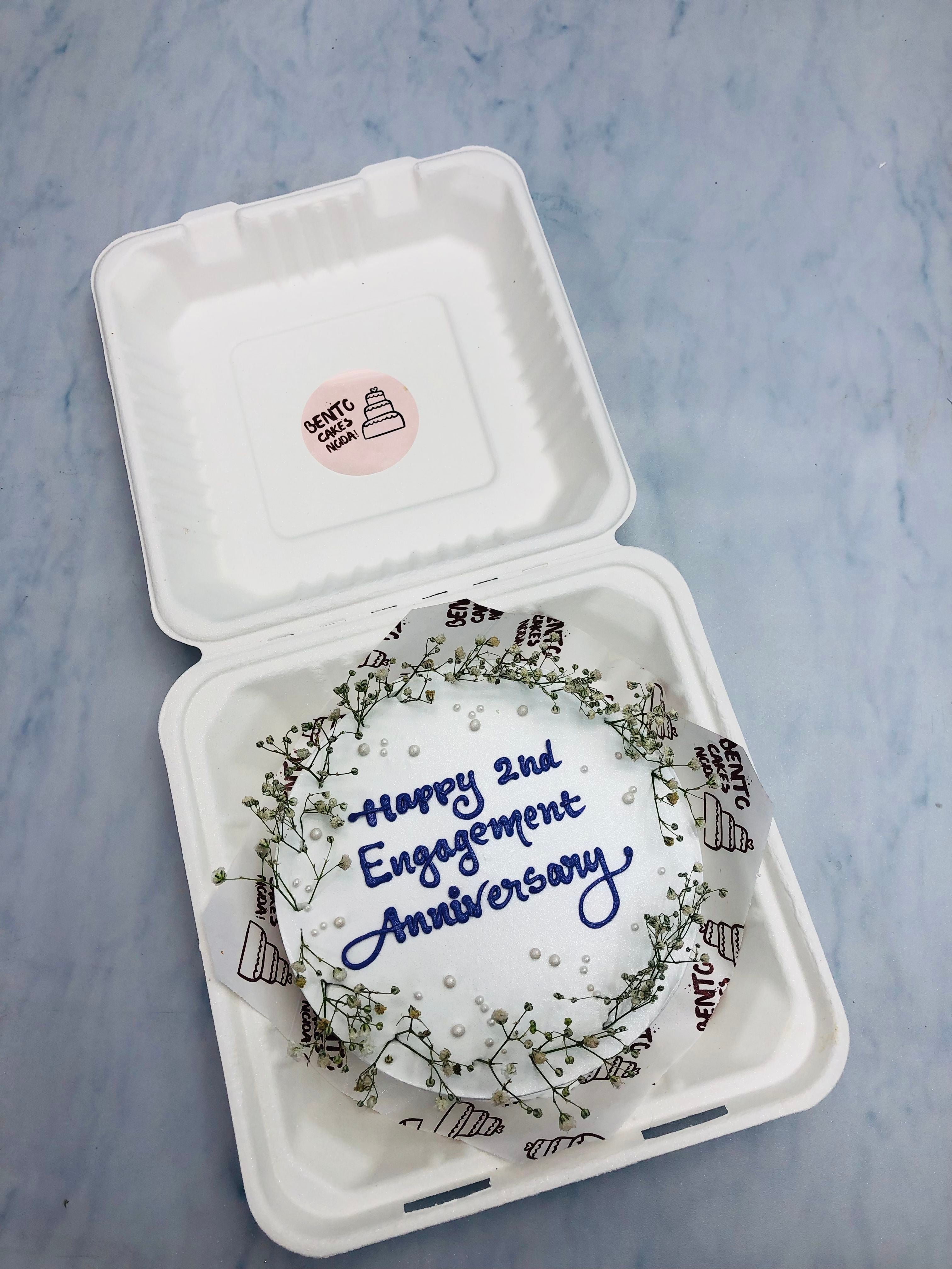 Floral Engagement Bento Cake