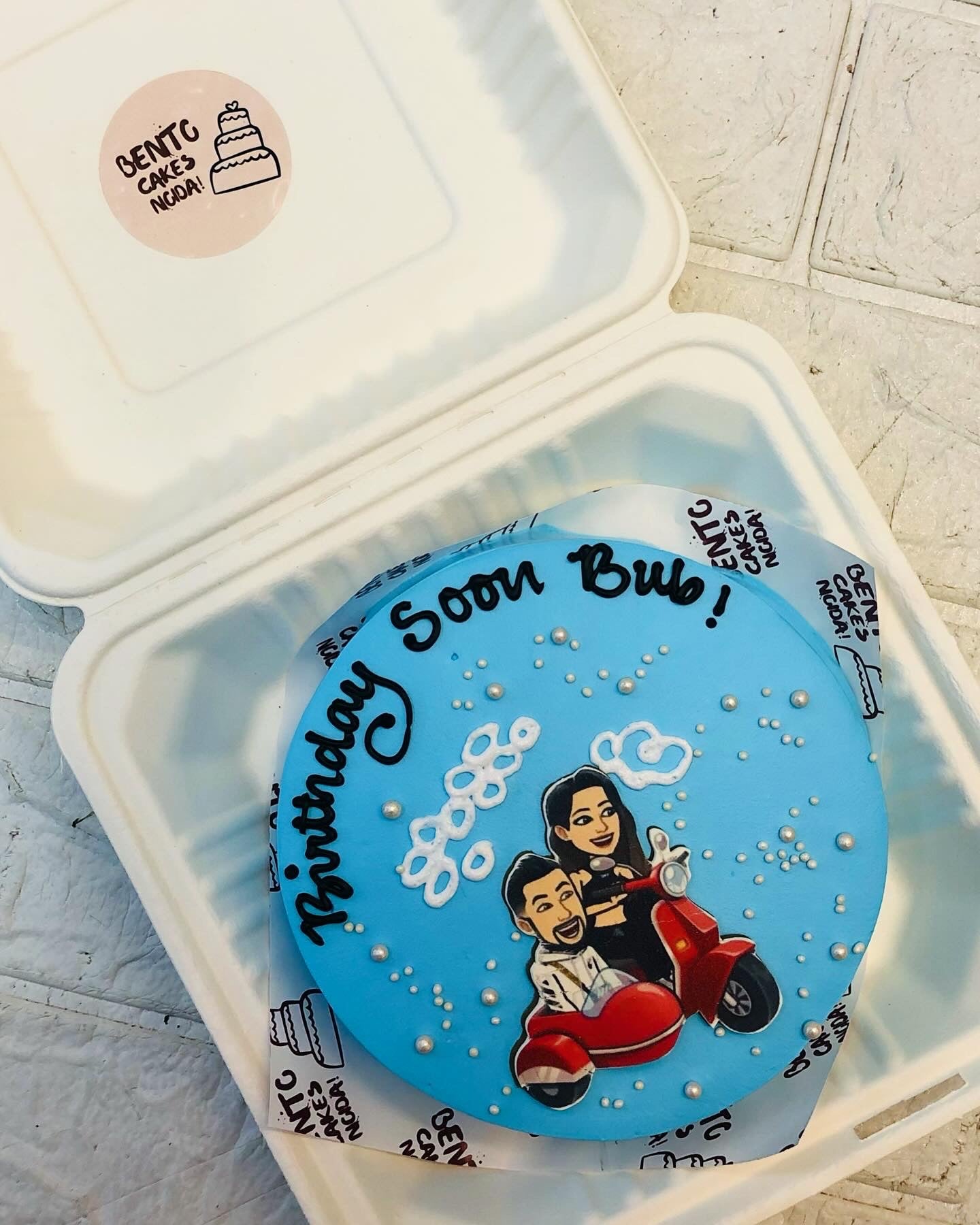 Bike Rider Couple Theme Bento Cake