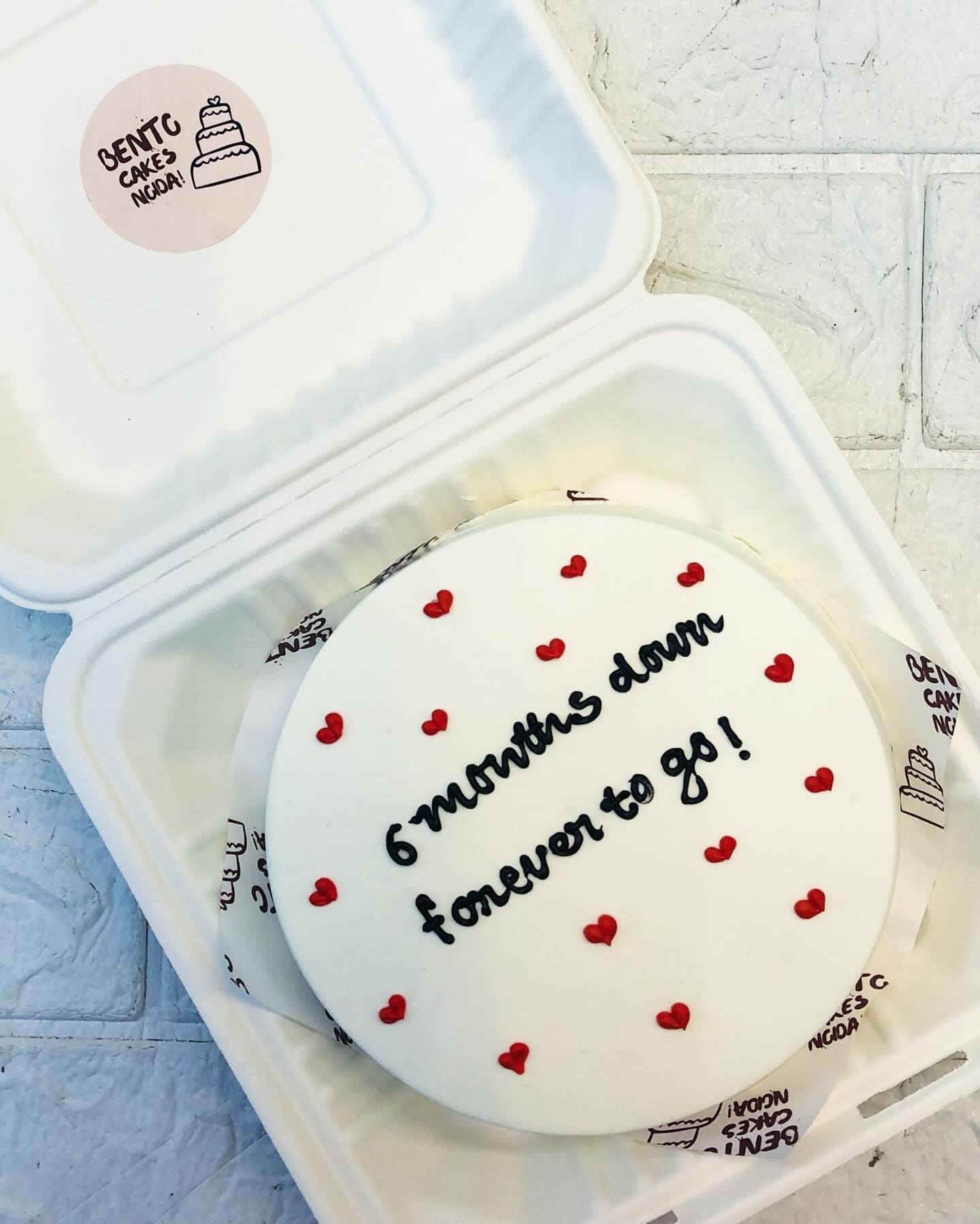 6 Months Down Anniversary Bento Cake