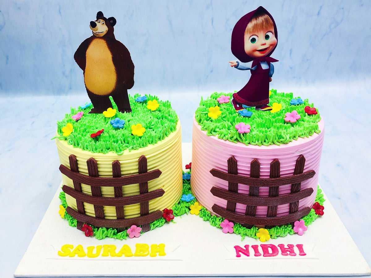 Masha Bear Theme Cake