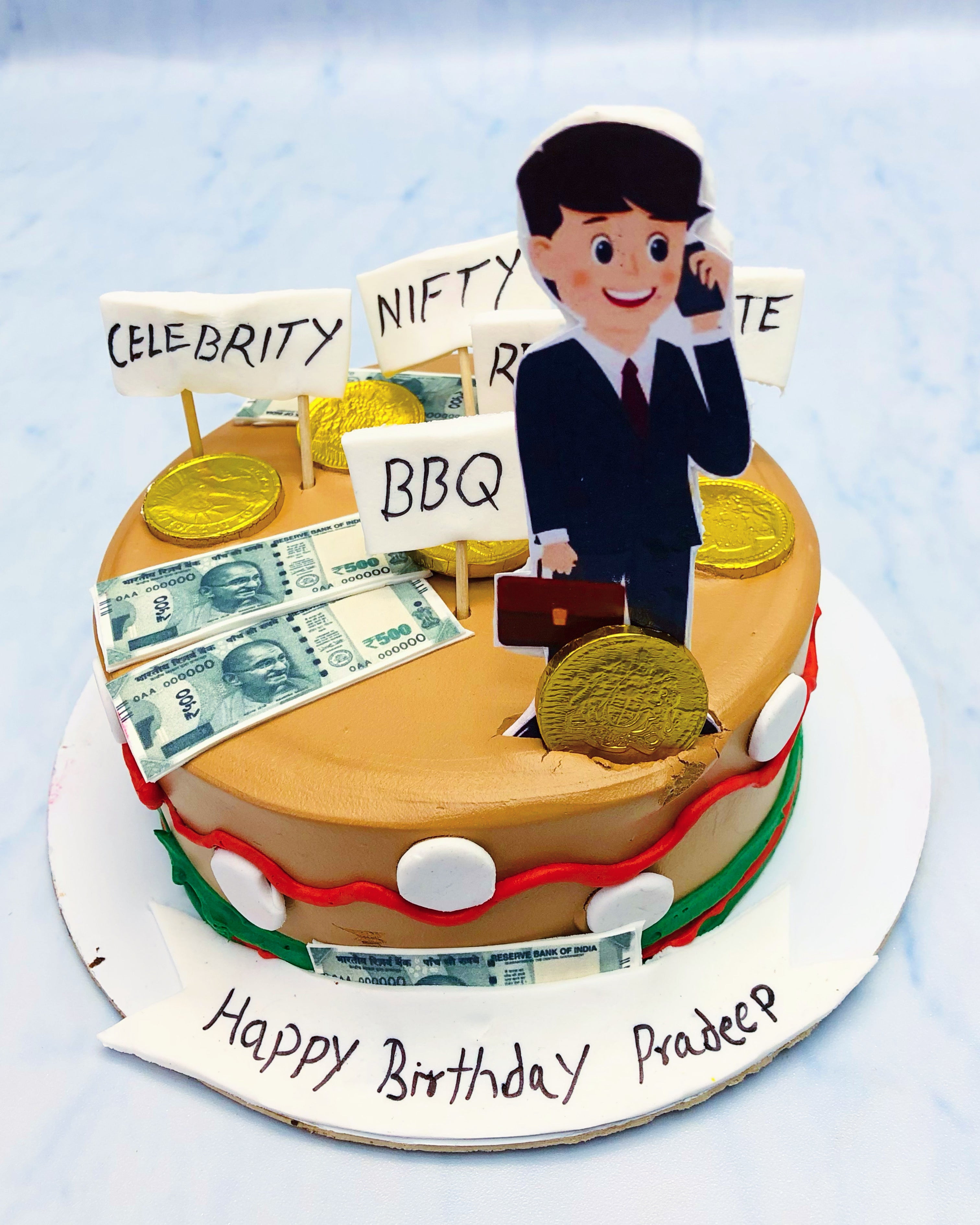 Businessman Money Theme Cake