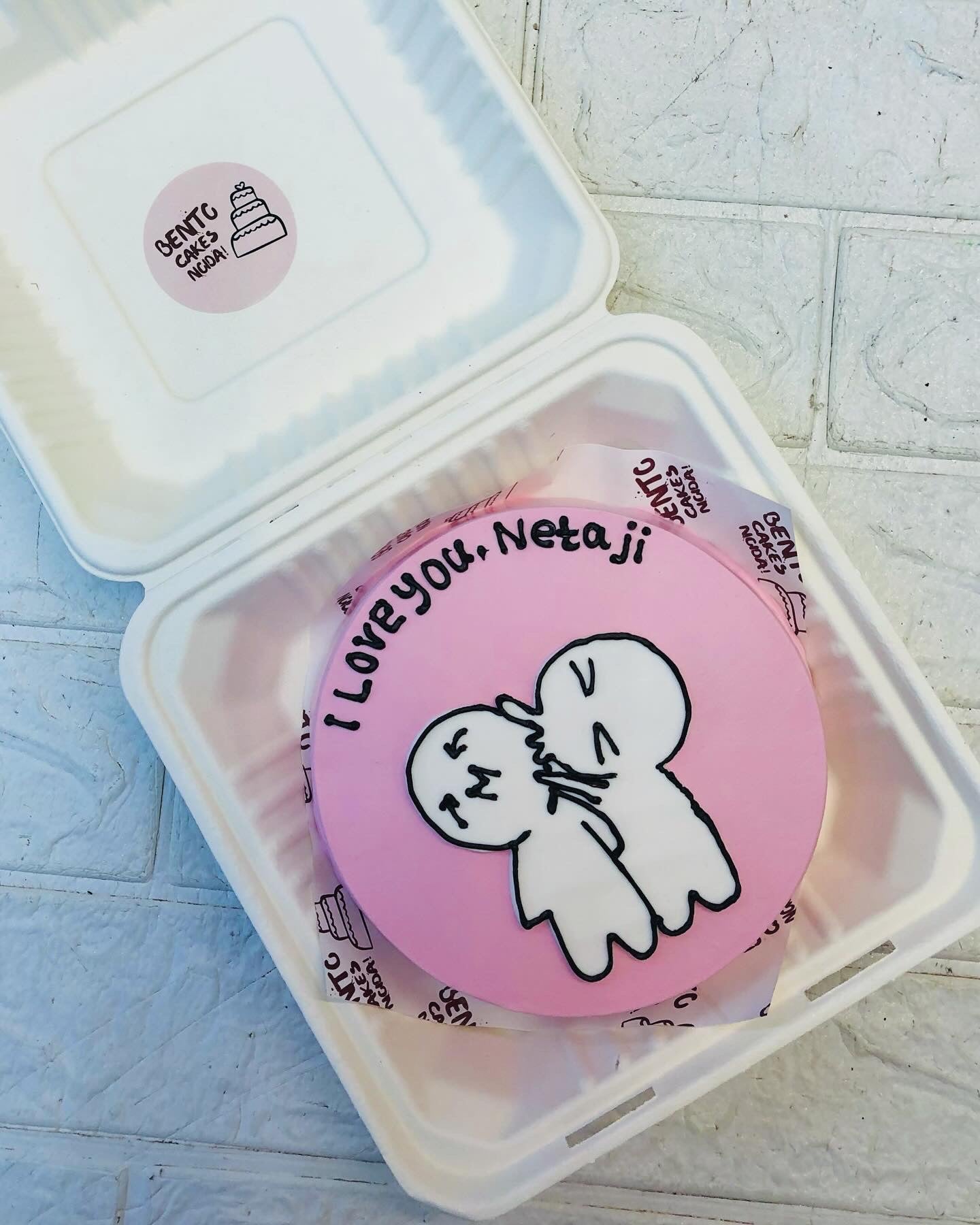 Cartoon Love Theme Bento Cake