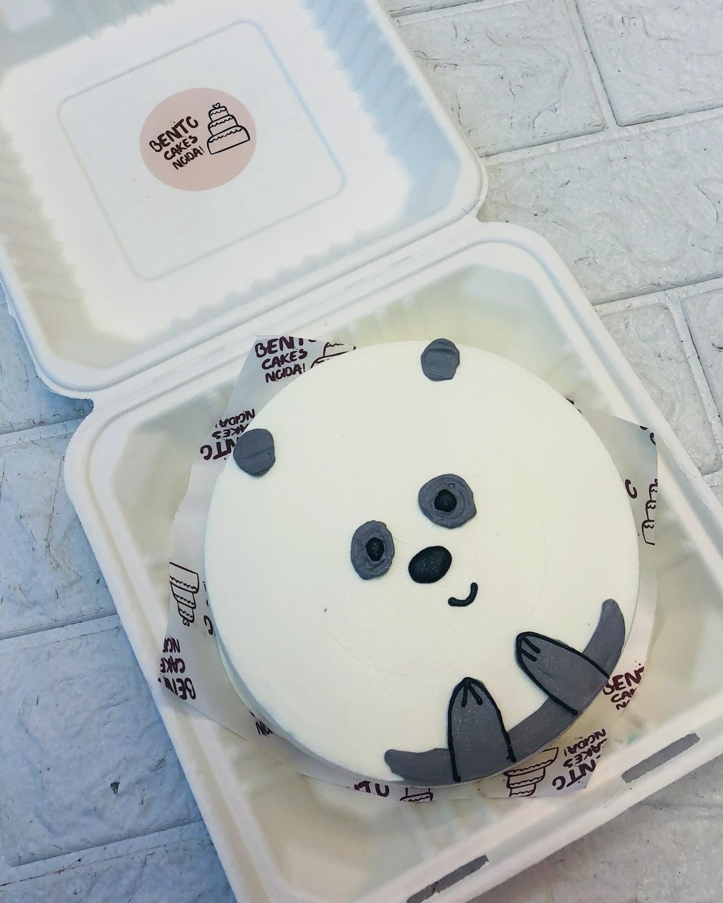 Panda Face Theme Bento Cake