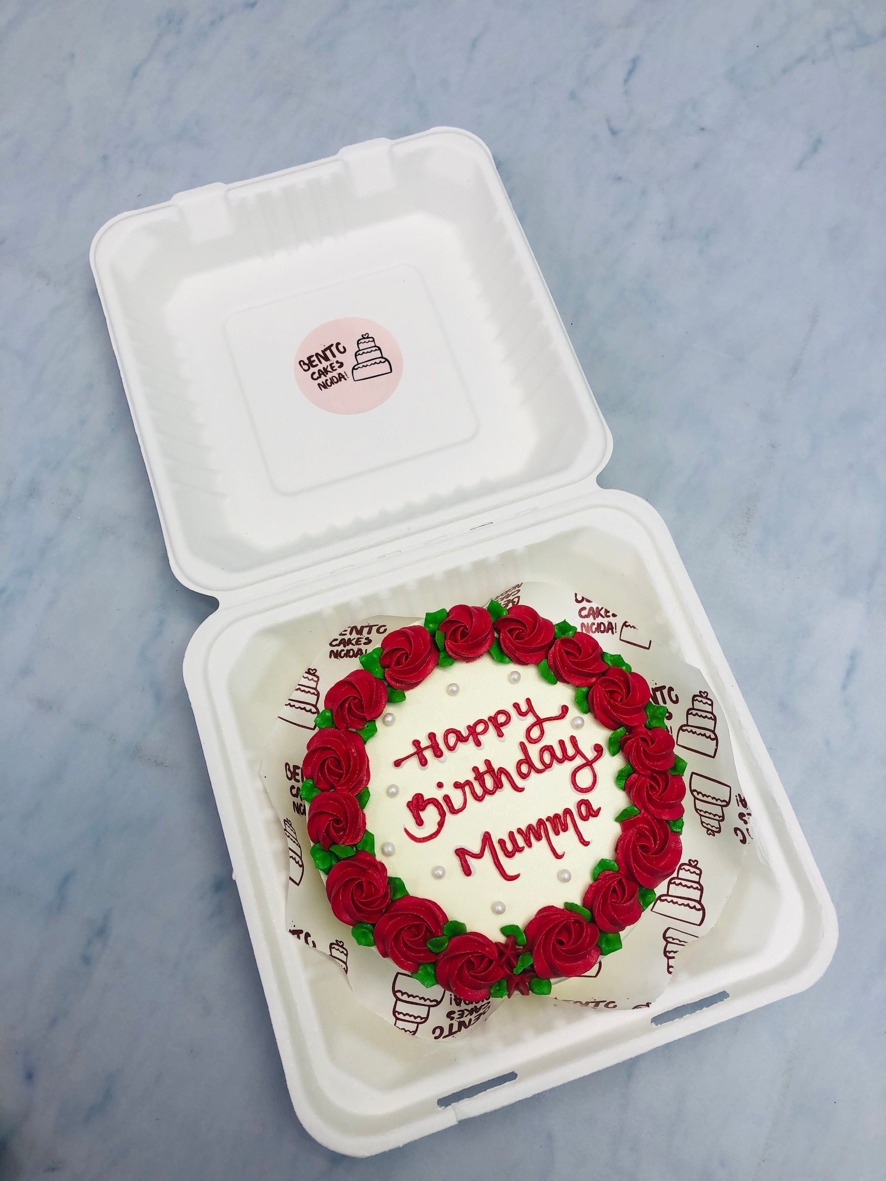 Happy Birthday Rose Theme Bento Cake