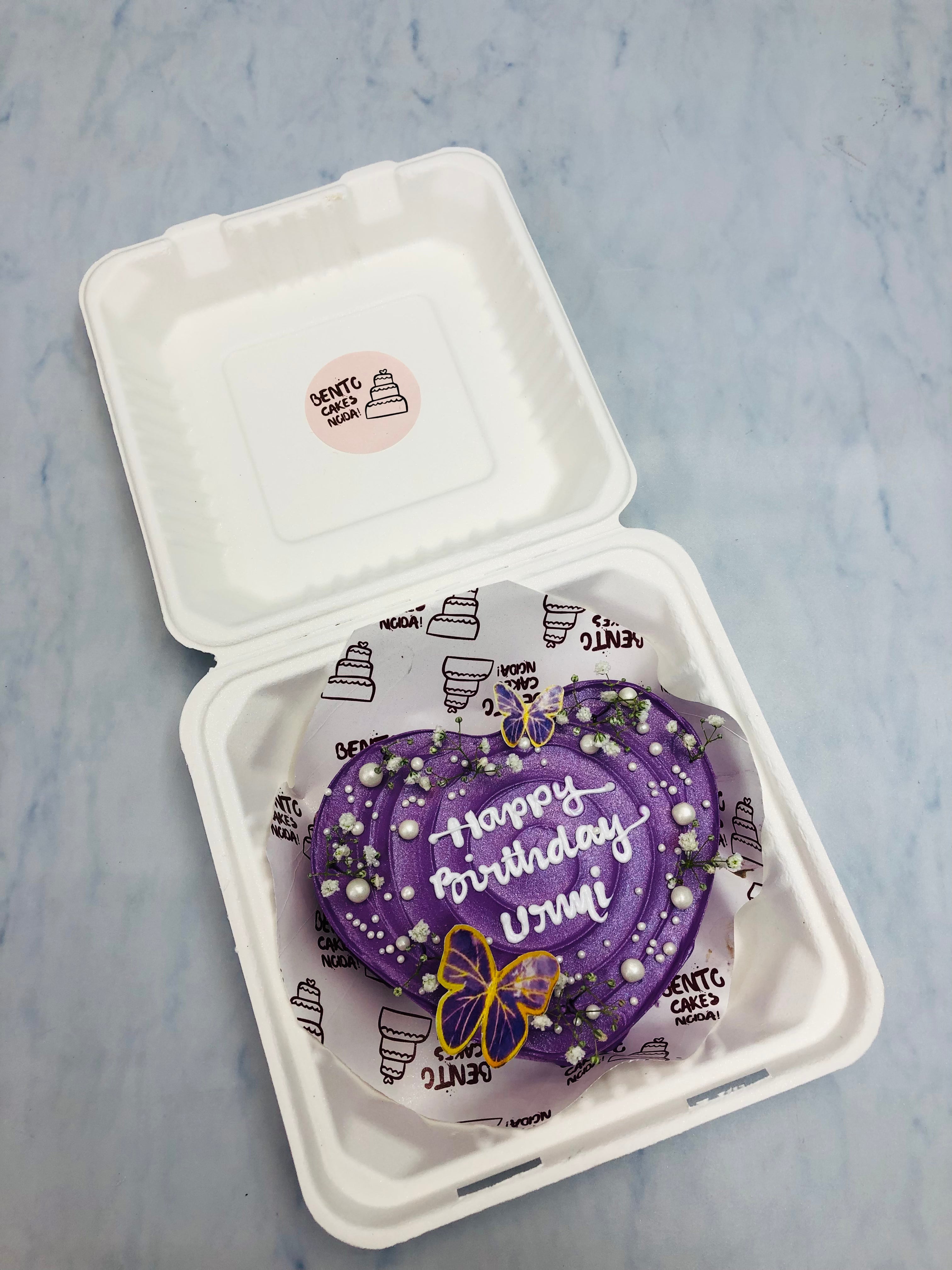 Aesthetic Purple Heart Bento Cake