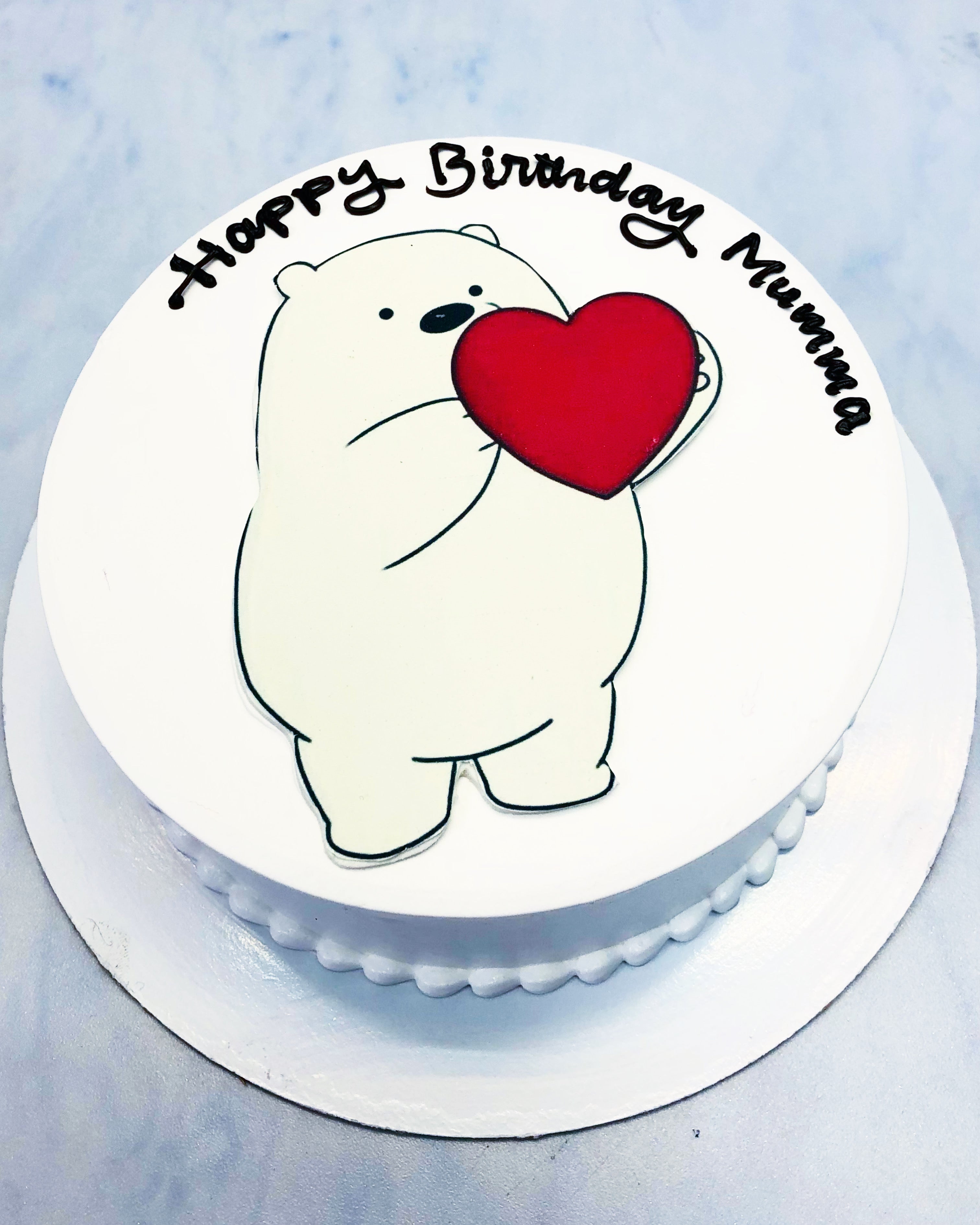 Fatty Bear Theme White Cake