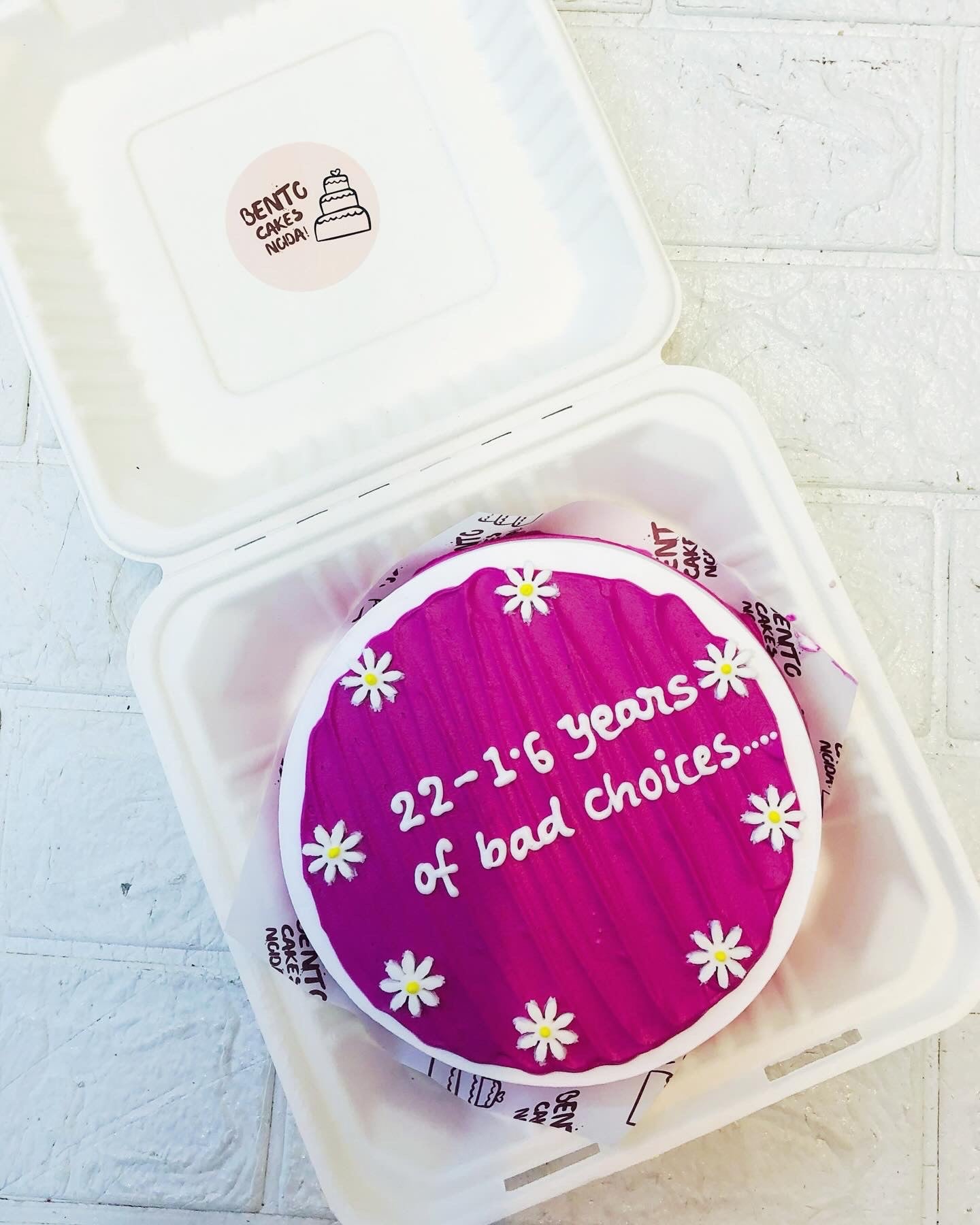 Dark Pink Aesthetic Bento Cake