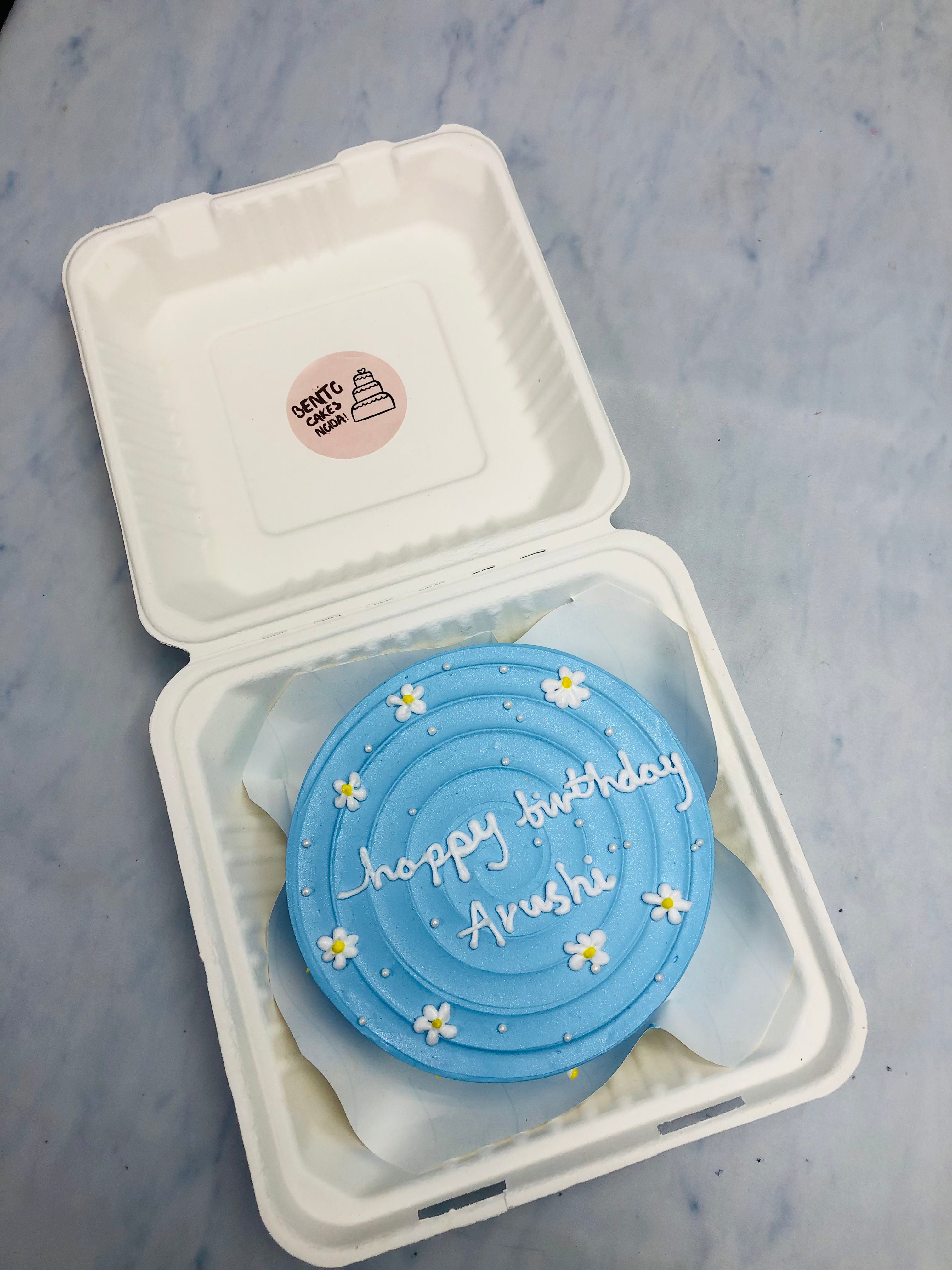 Elegant Blue B'day Bento Cake