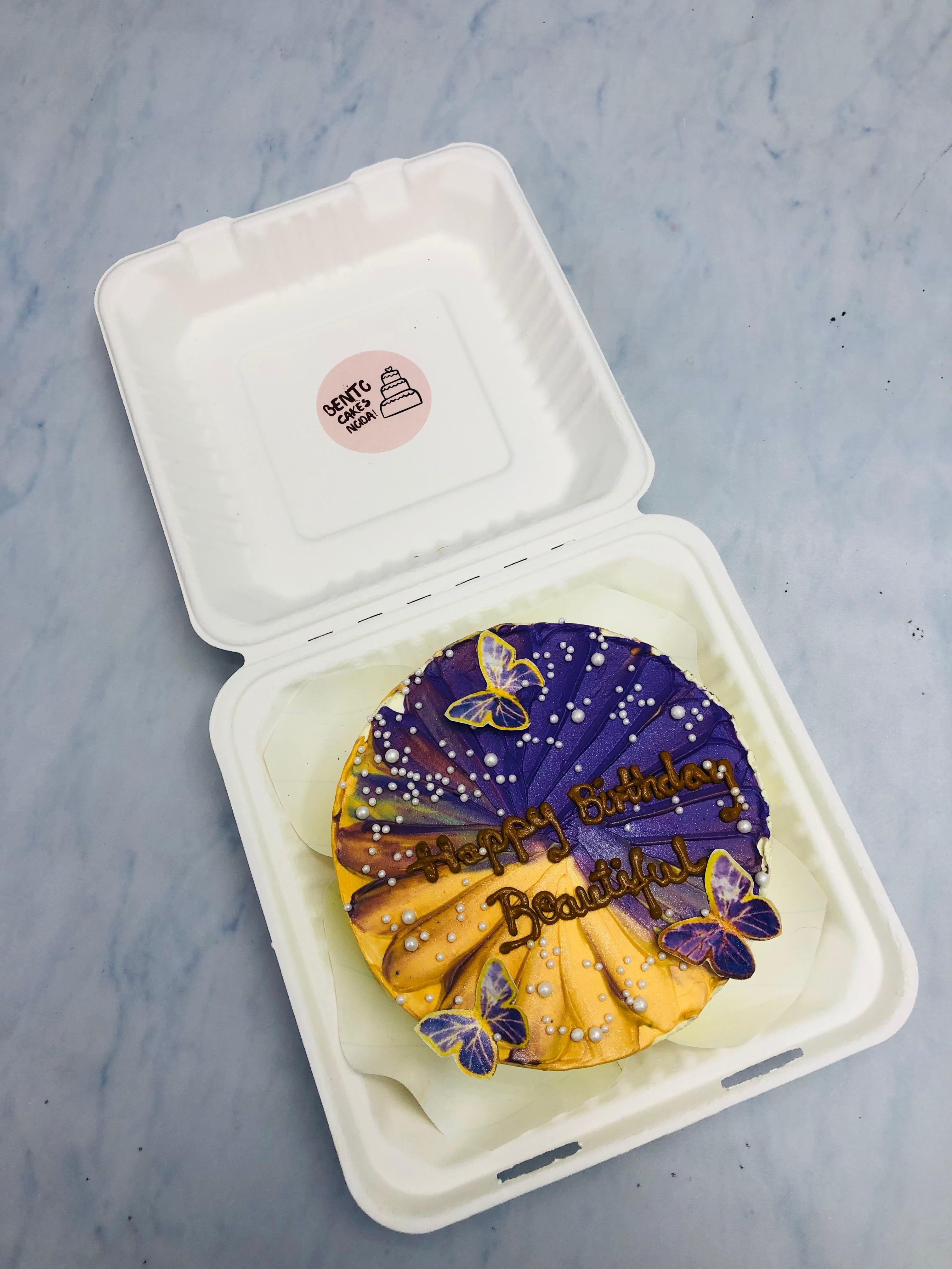 Aesthetic Floral Theme Birthday Bento Cake