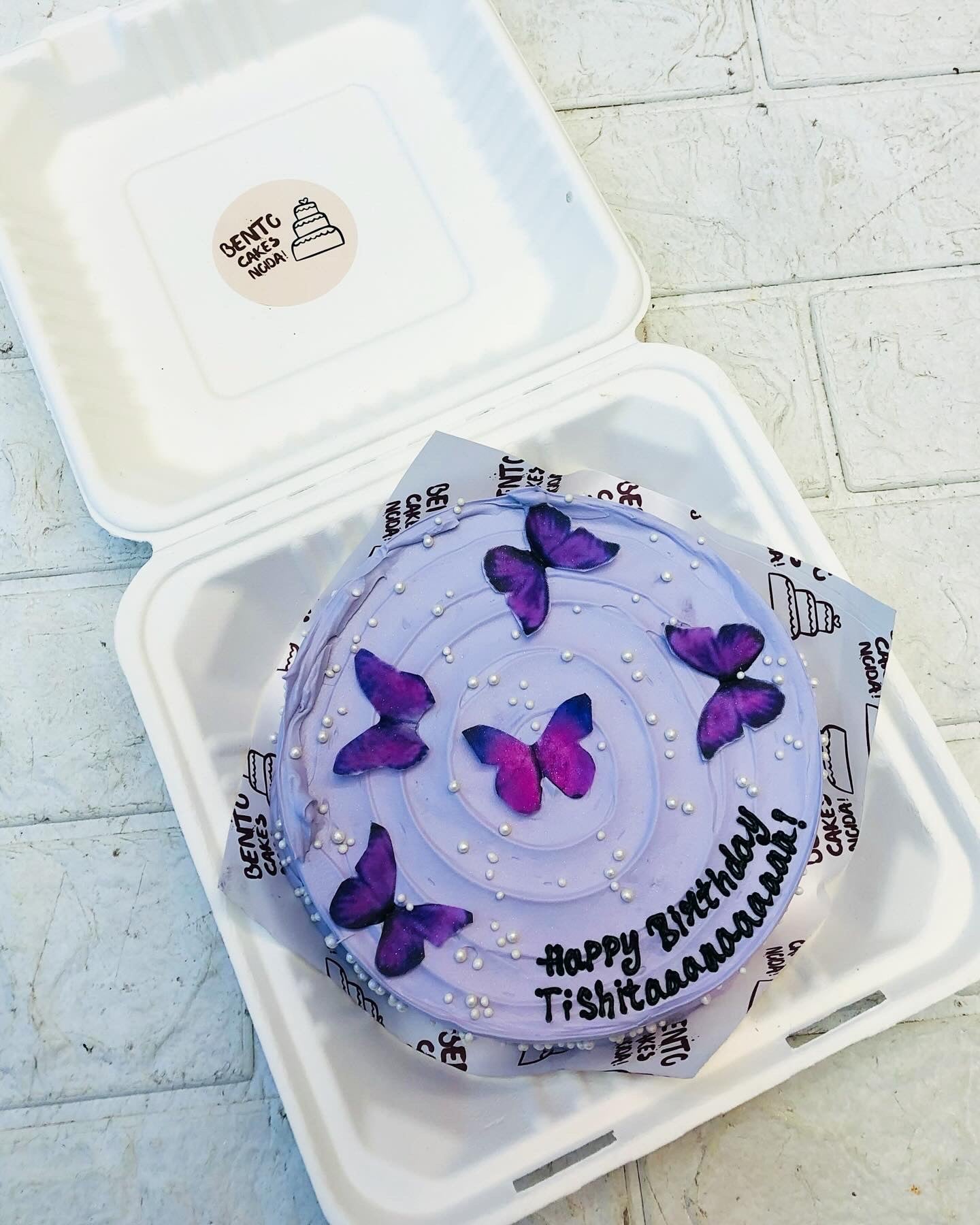 Light Purple Butterfly Bento Cake