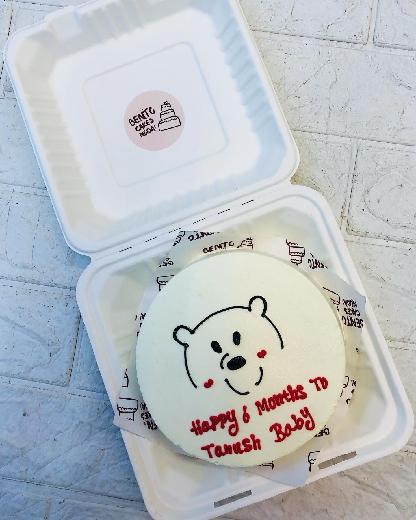 Bear Face Theme Baby Bento Cake