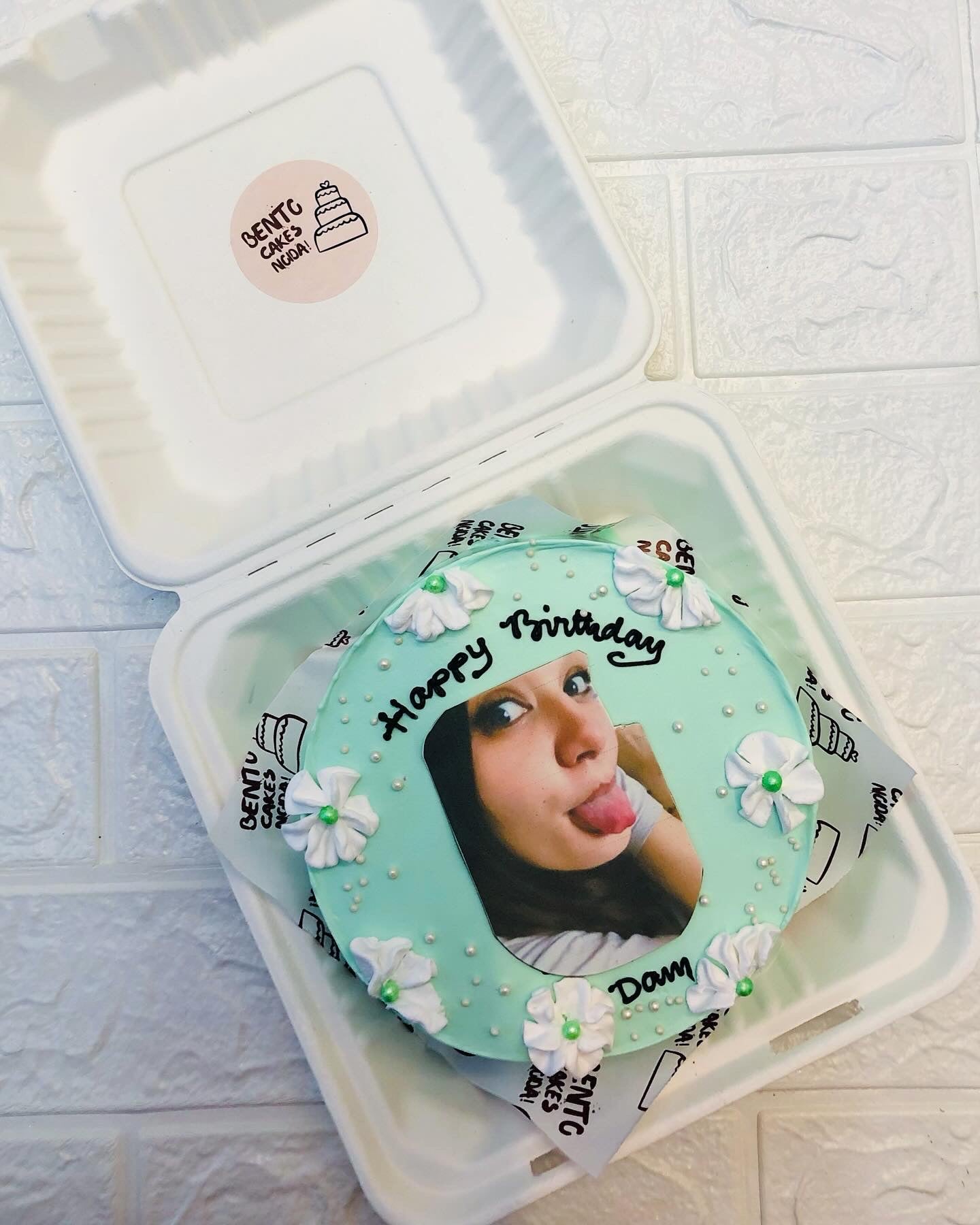 Floral Theme Photo Bento Cake