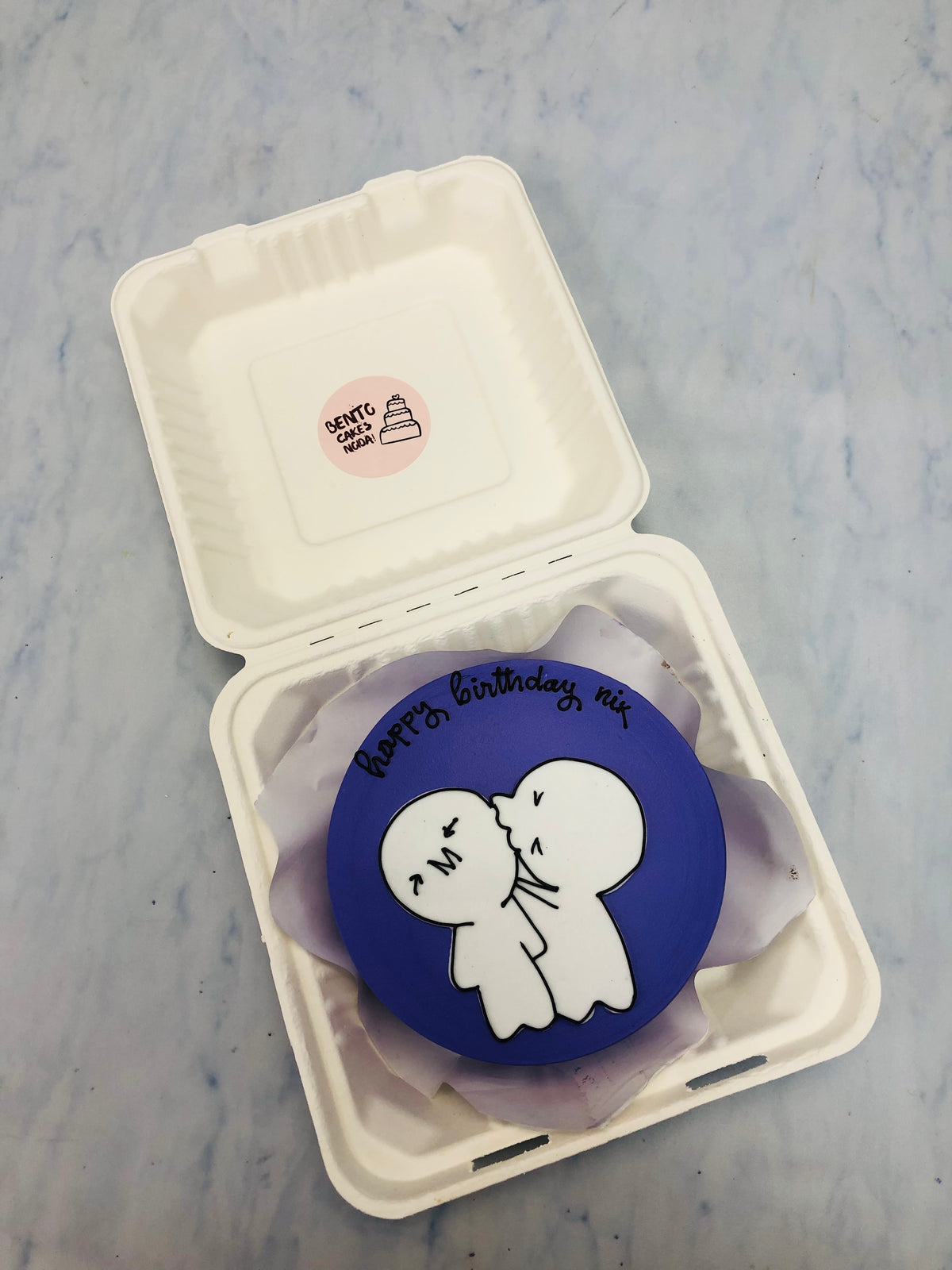 Bubu Dudu Birthday Dark Blue Bento Cake