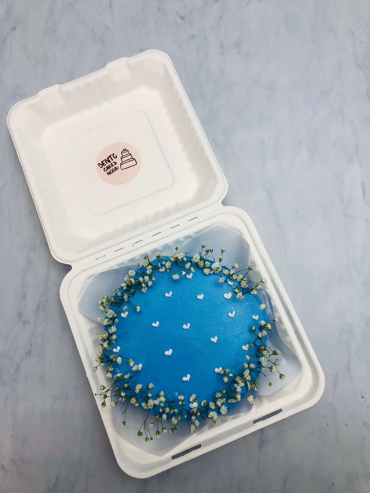 Sky Blue Floral Bento Cake