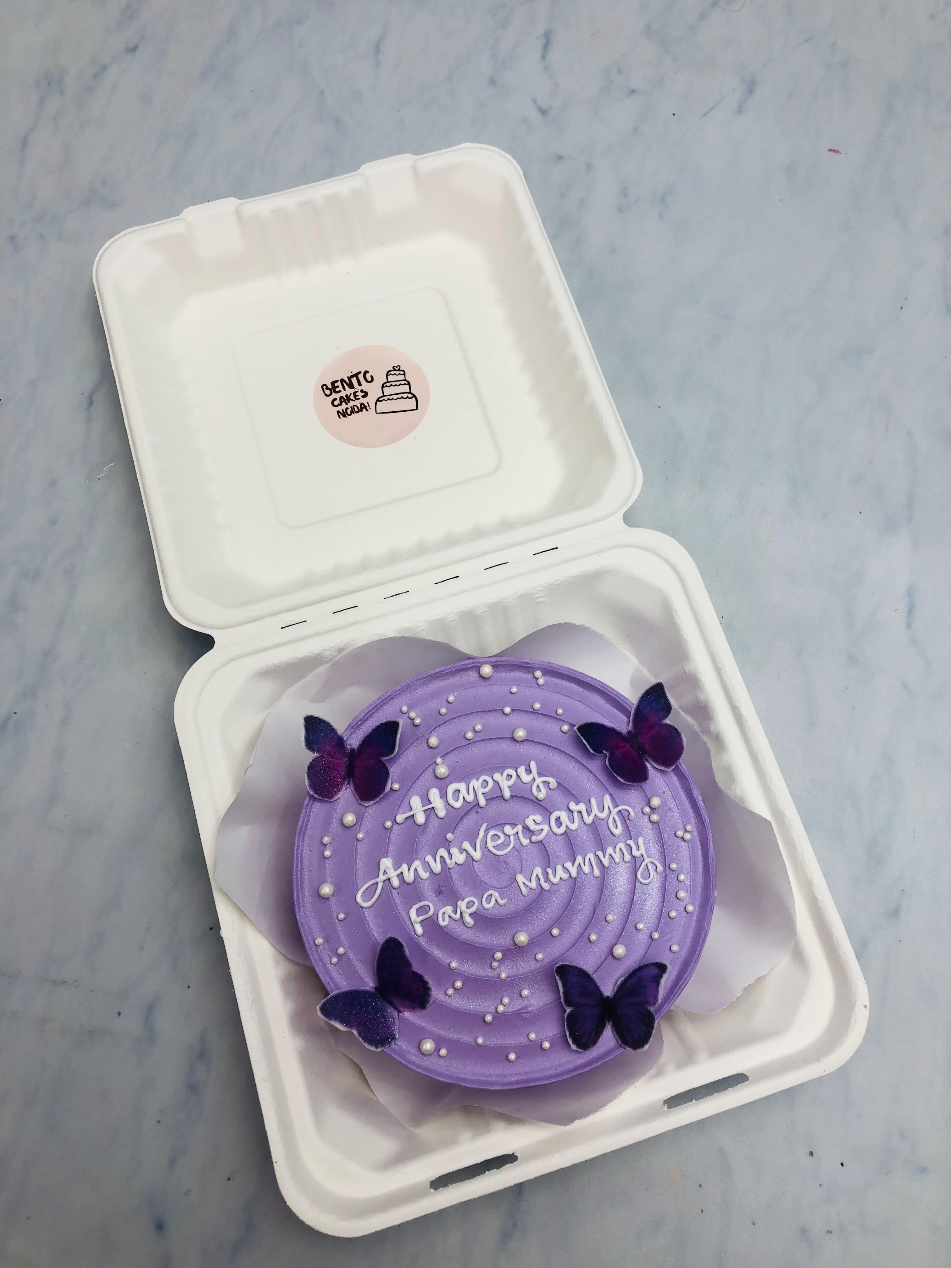 Anniversary Theme Purple Bento Cake