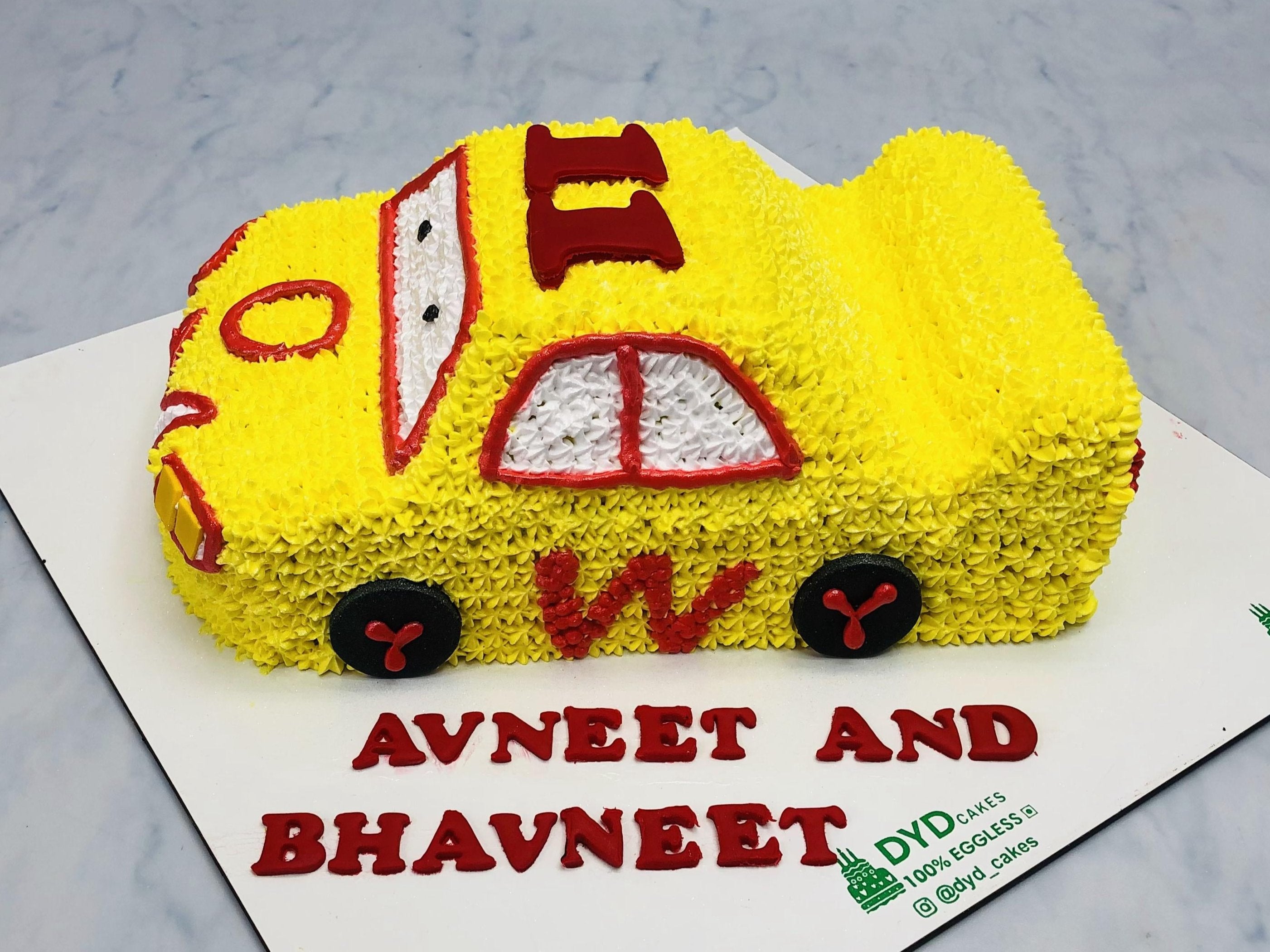 Yellow Car Birthday Cake