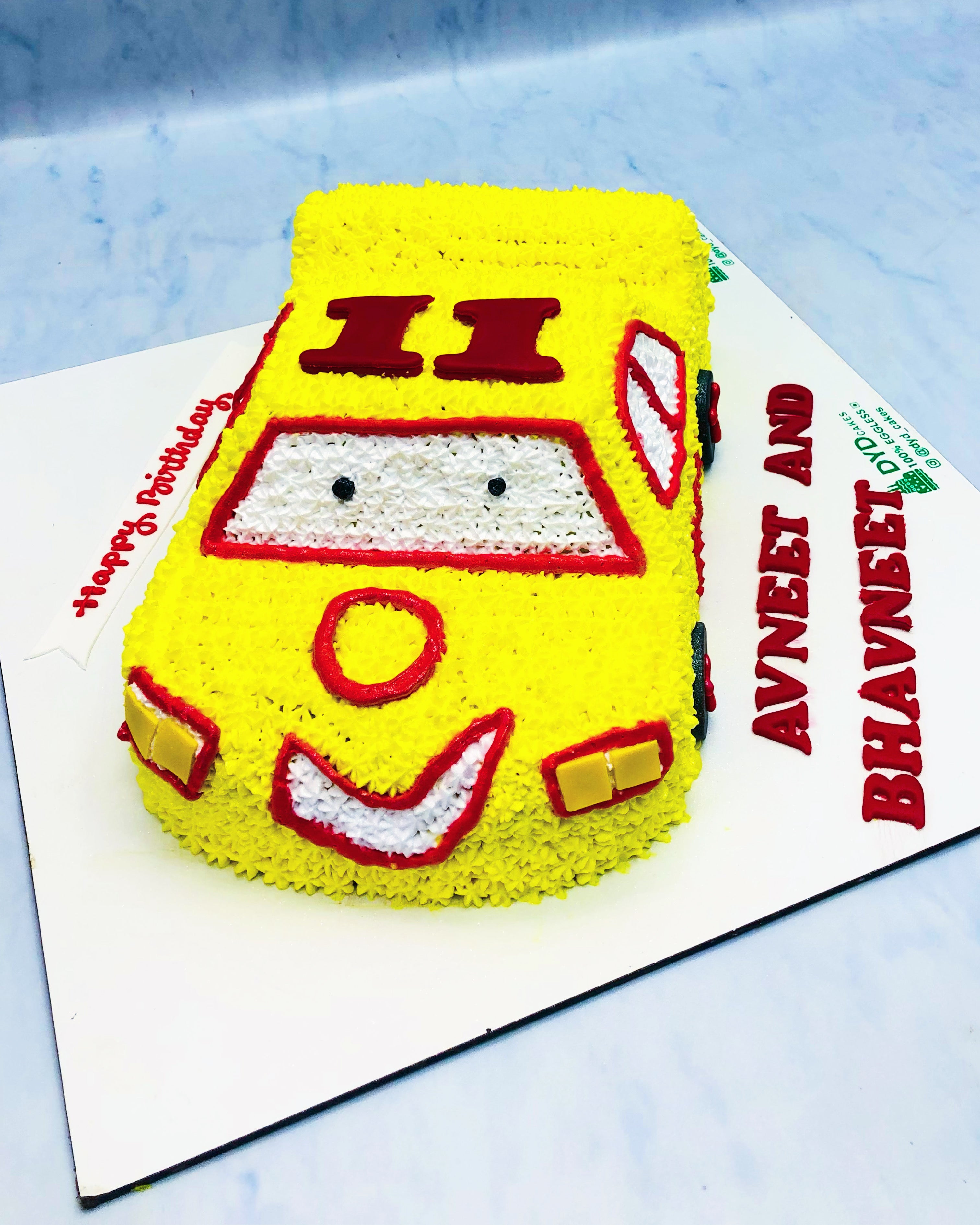 Yellow Car Birthday Cake