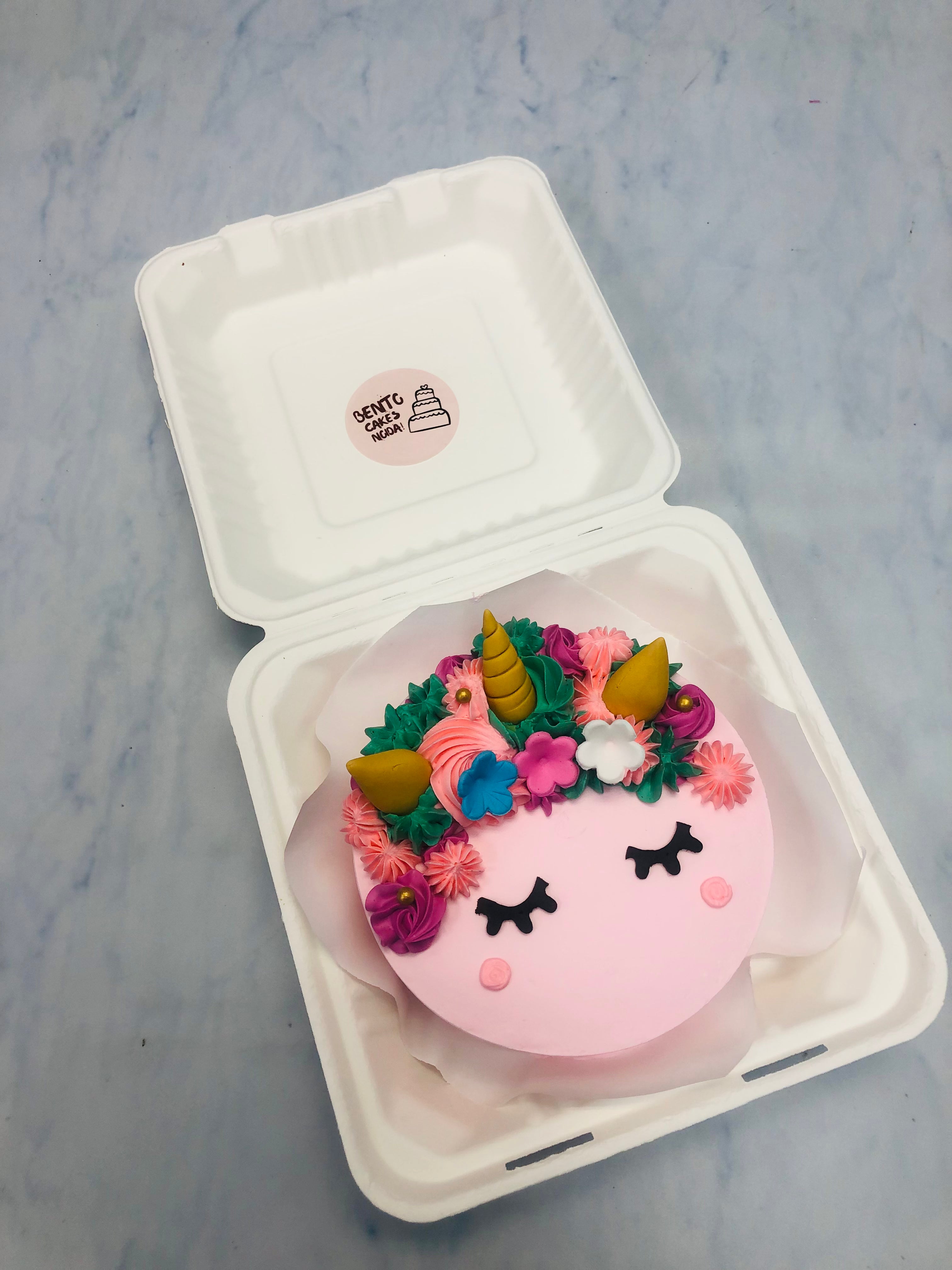Baby Unicorn Theme Kids Bento Cake