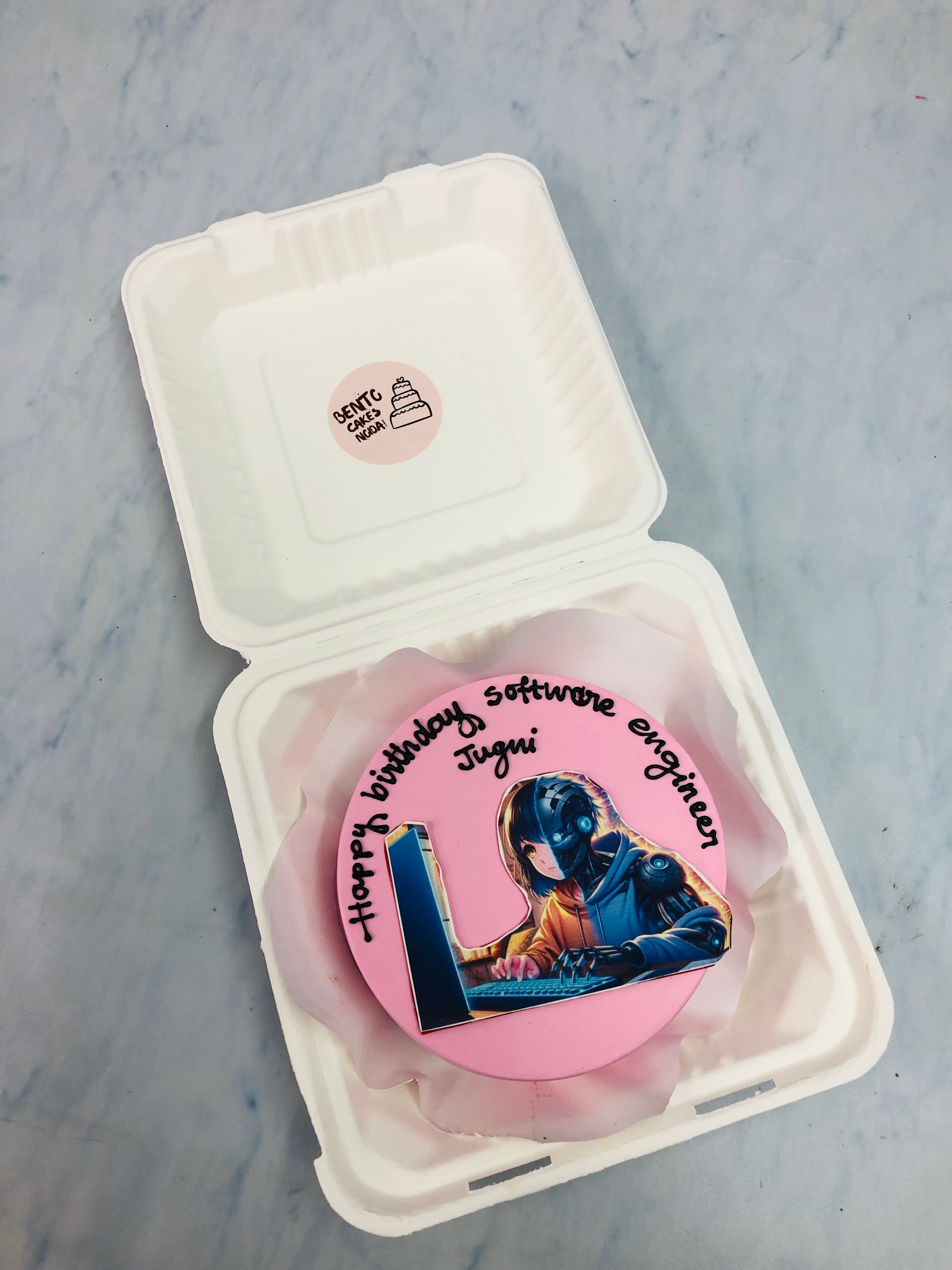 Naruto Cartoon Theme Pink Bento Cake