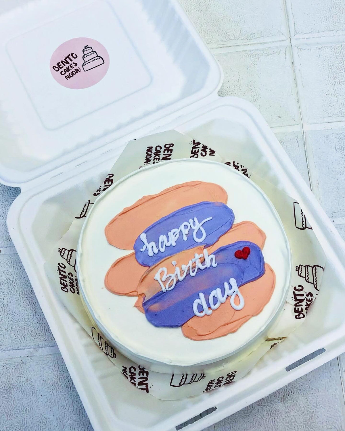 Birthday Theme blue Aesthetic Bento Cake