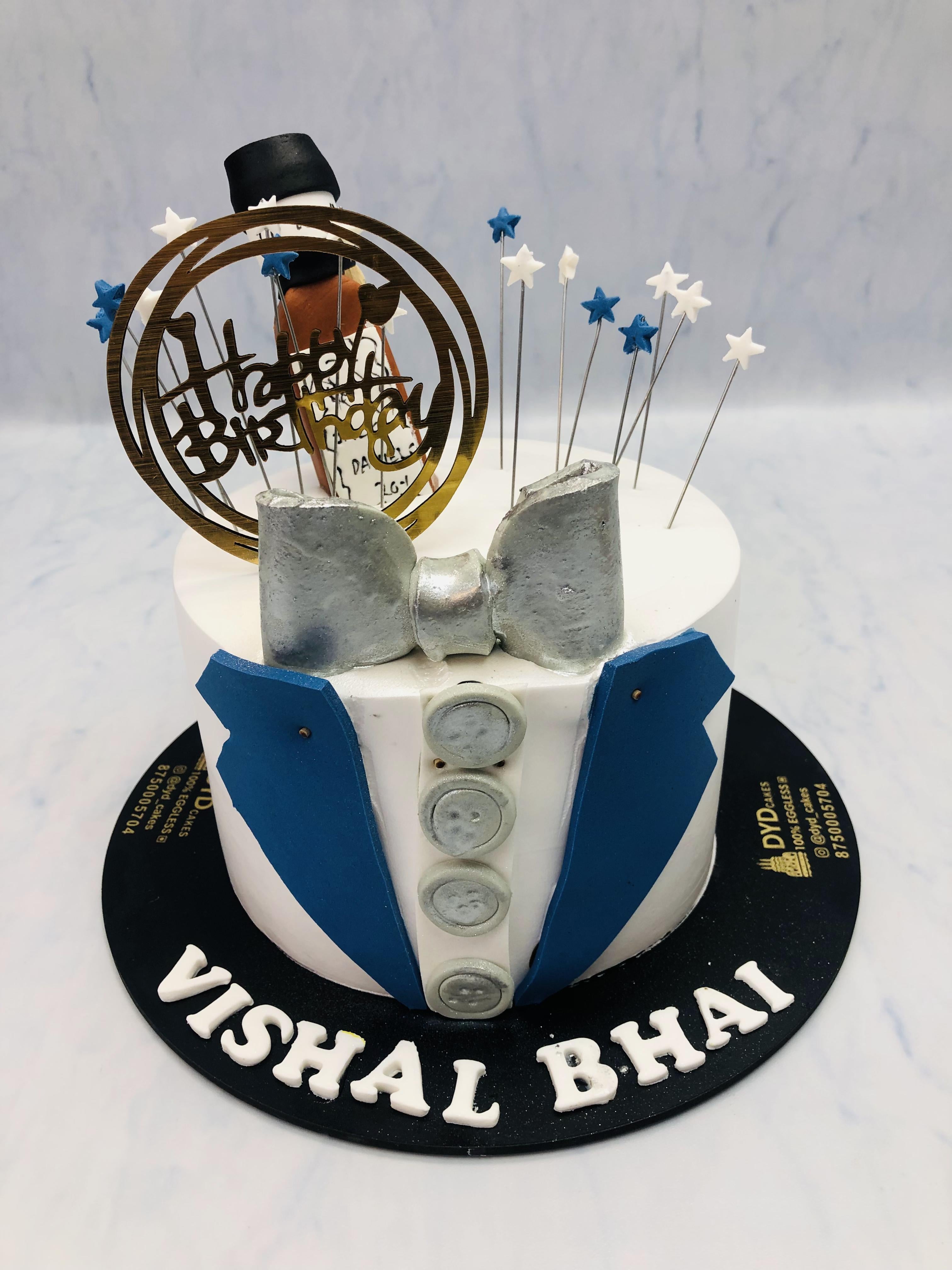 Gentleman Silver Tuxedo Cake