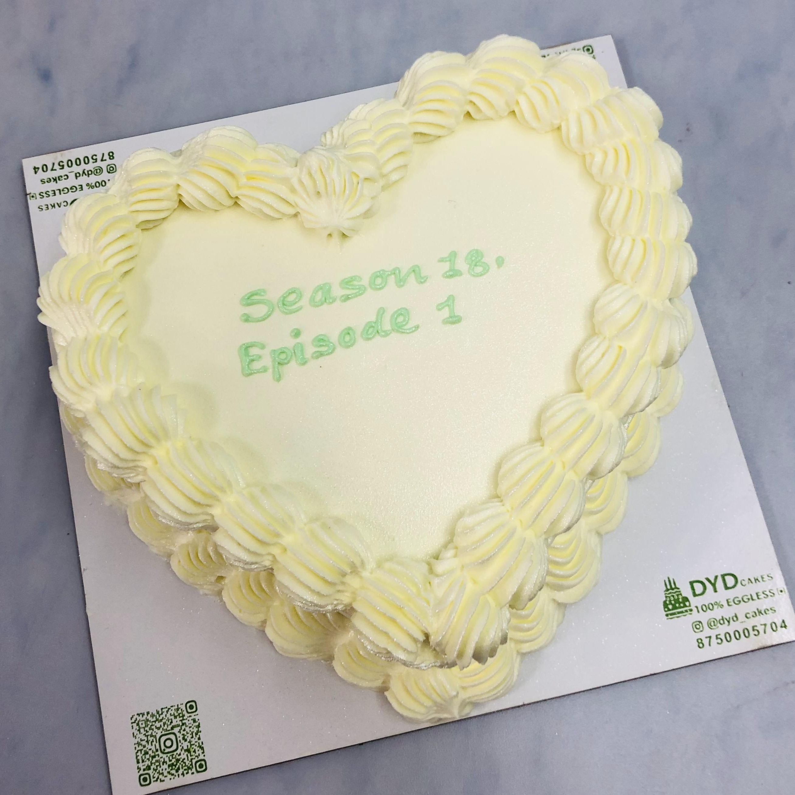 White Vintage Heart Shape Cake