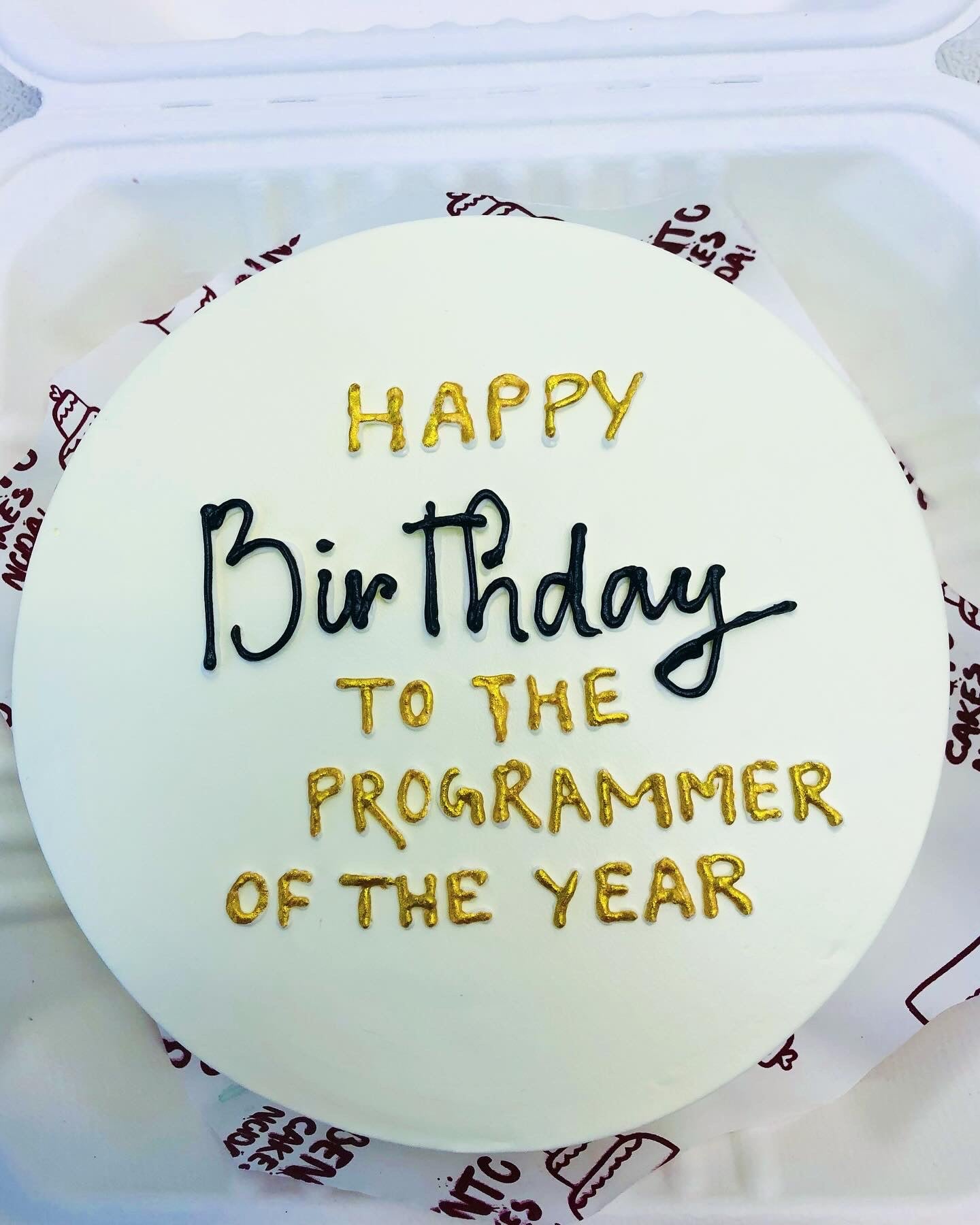 Golden White theme Bento Cake