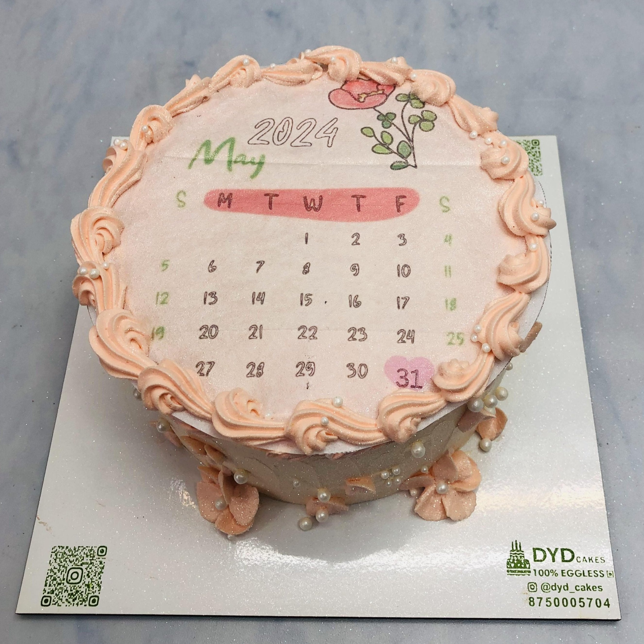 Calendar Theme Peach Color Fire Cake 2