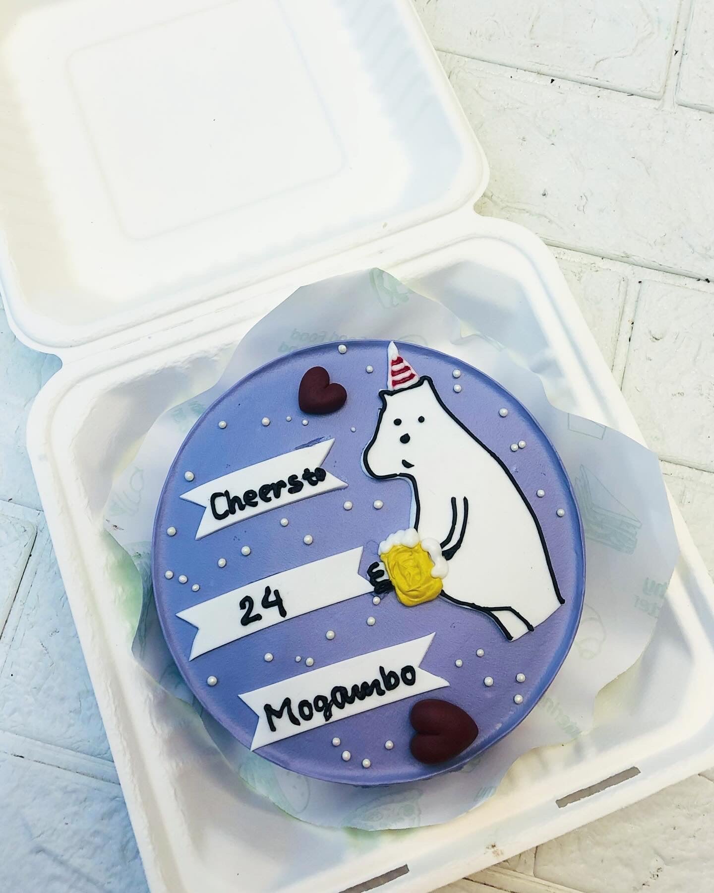 Bear Theme Purple Bento Cake 2