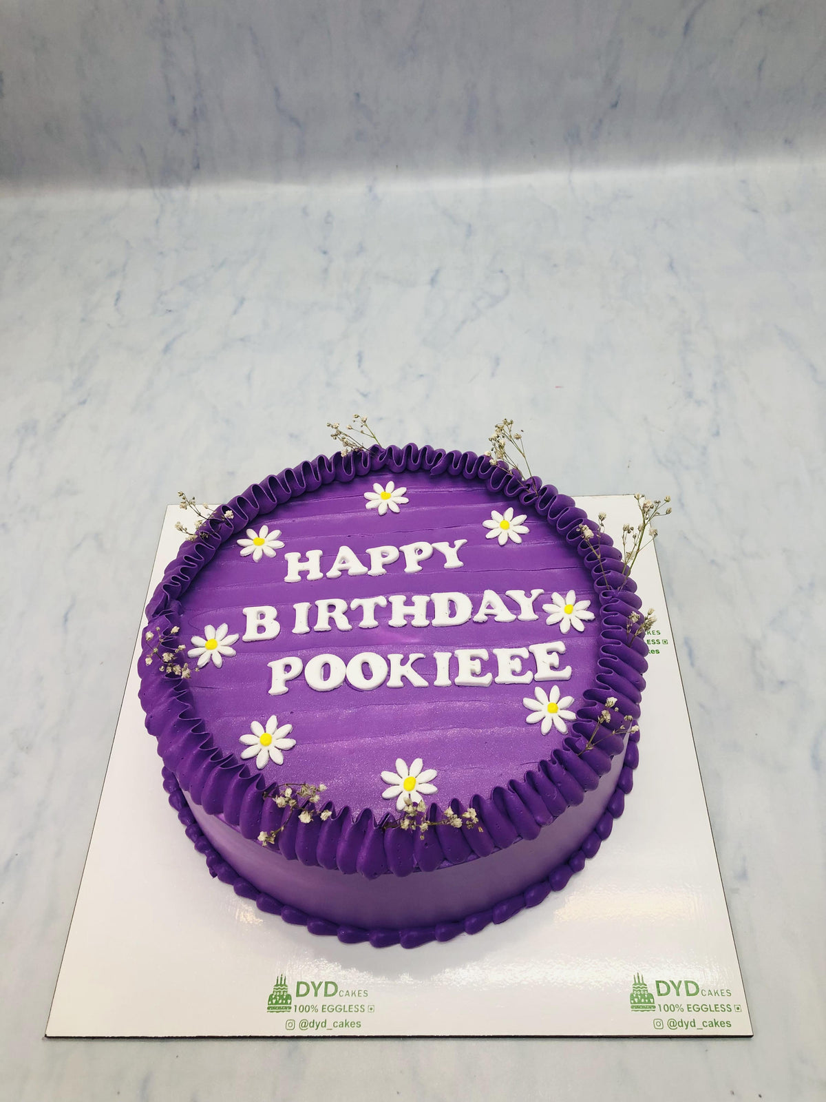 Beautiful Purple Cake With Flowers