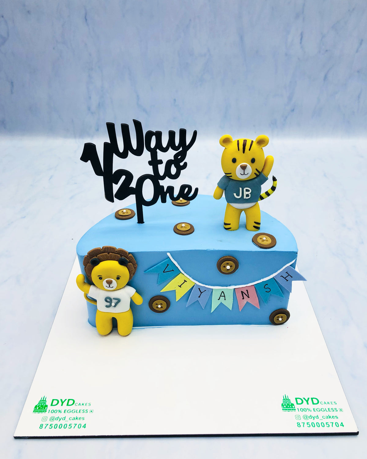 Tiger Theme Half Birthday Cake