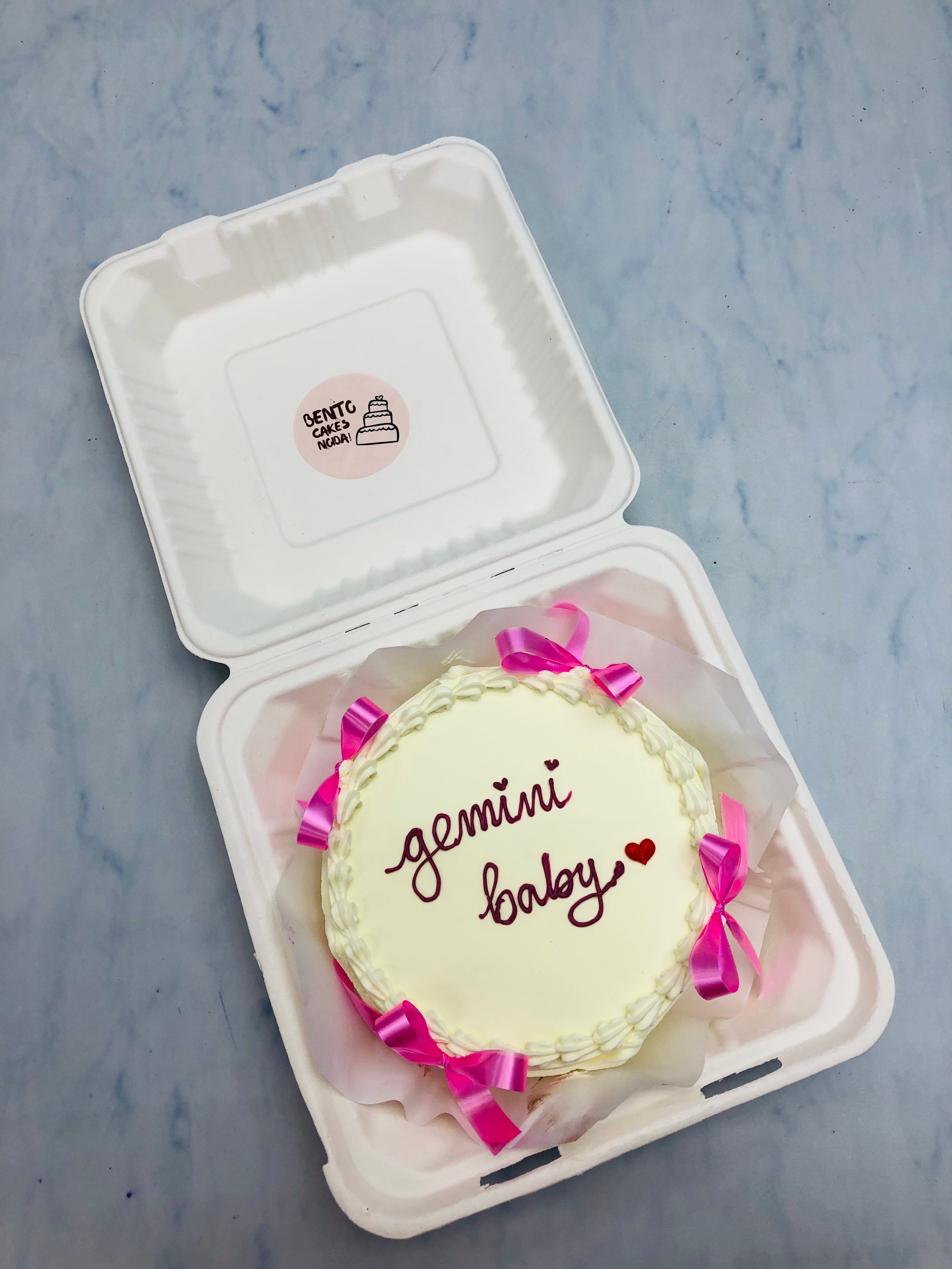 Gemini Baby Theme Aesthetic Bento Cake