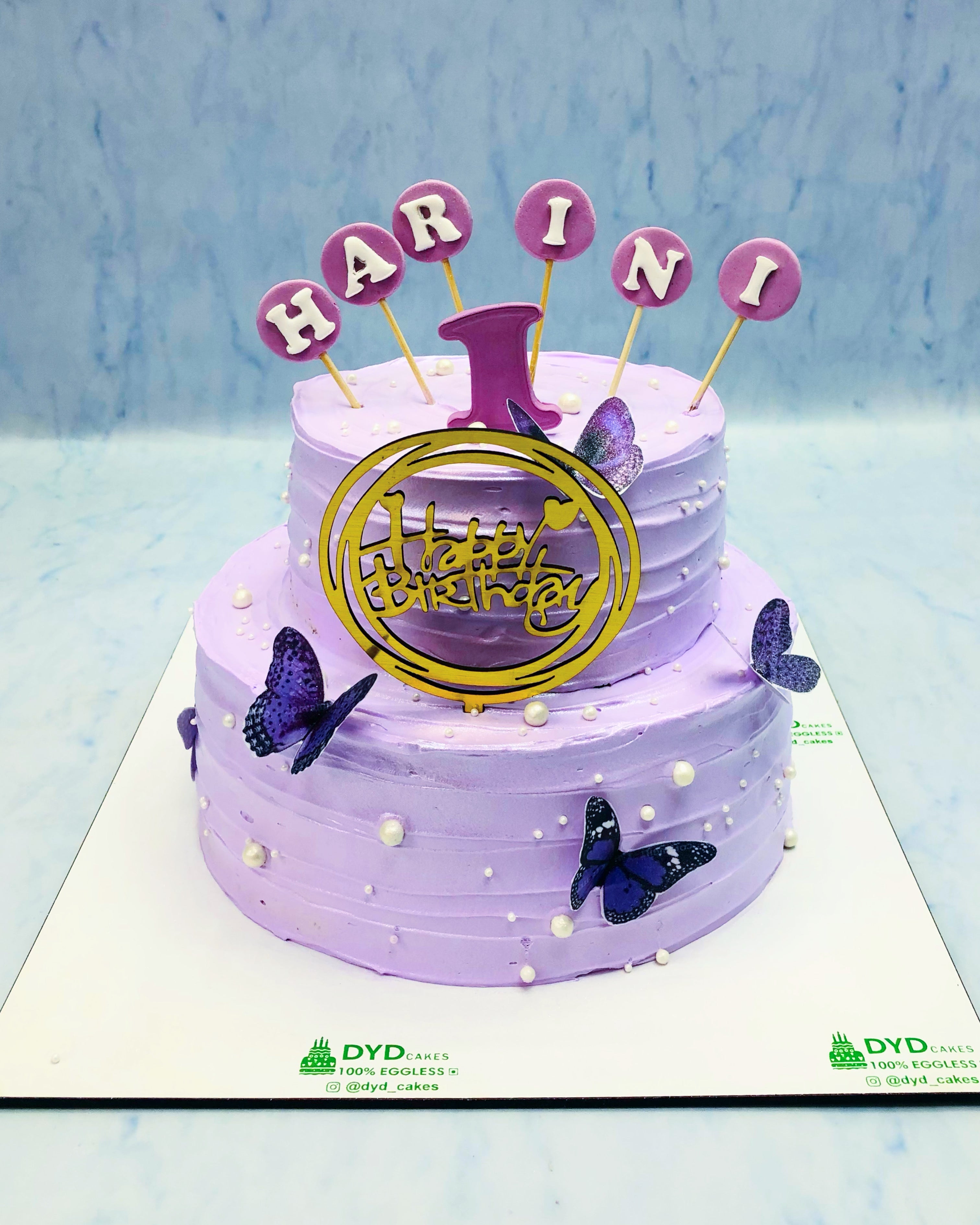 Light Purple Butterflies Cake