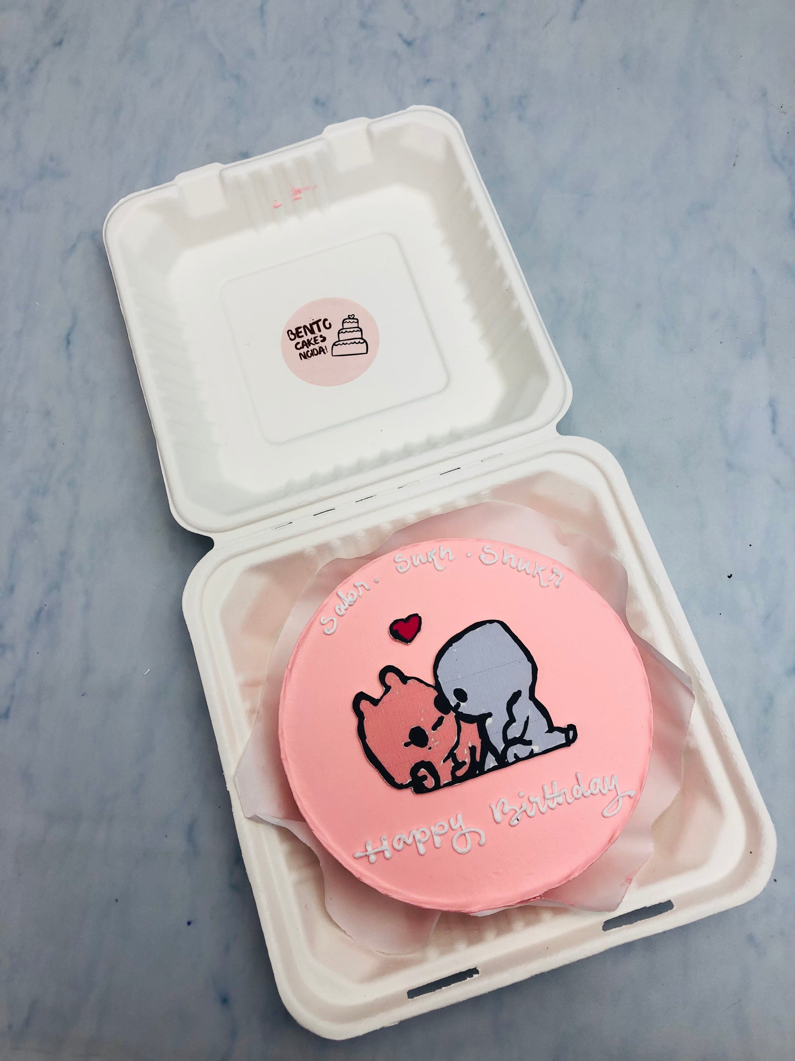 Cute Bubu Dudu Pink Bento Cake