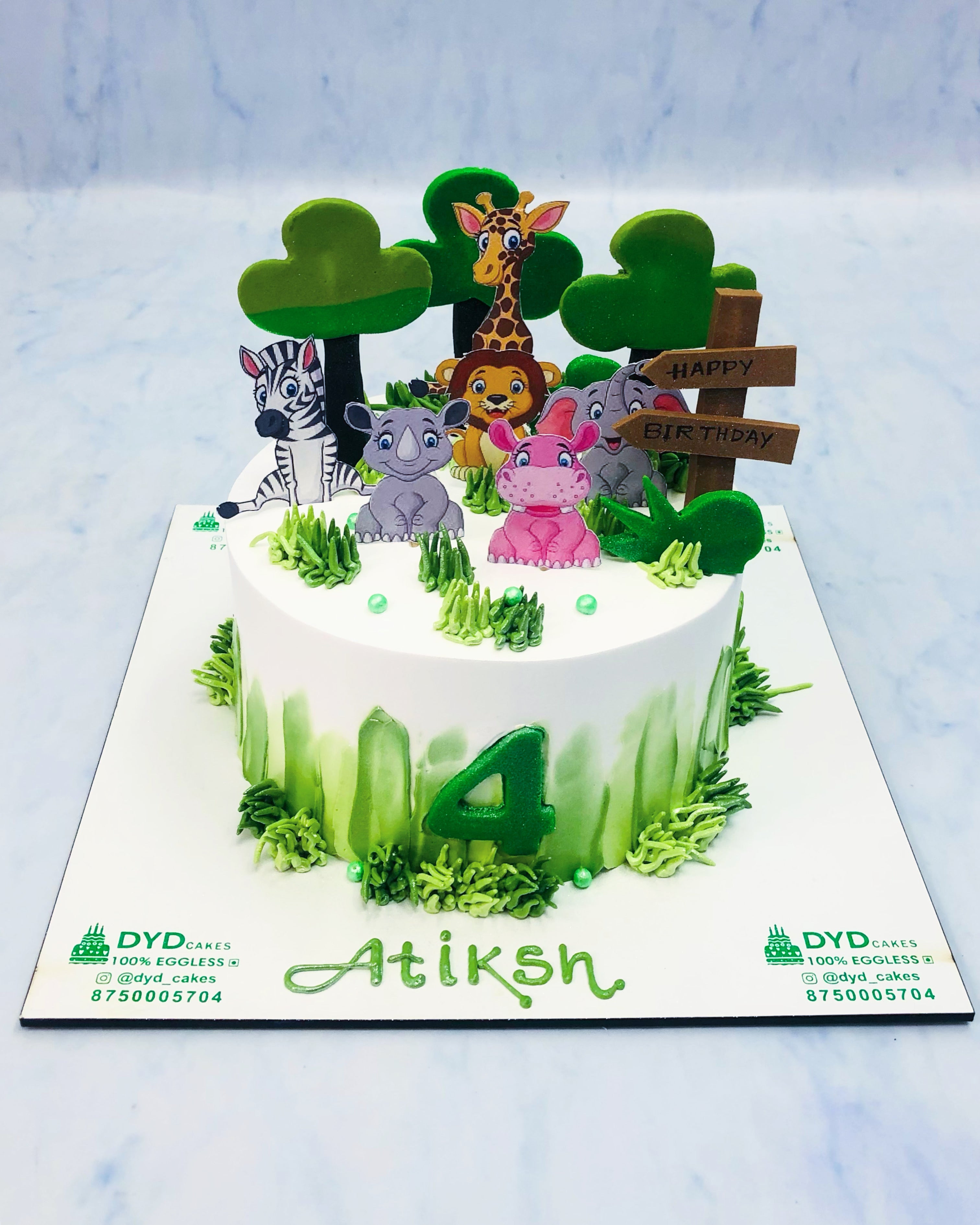 Jungle Theme Green Cake