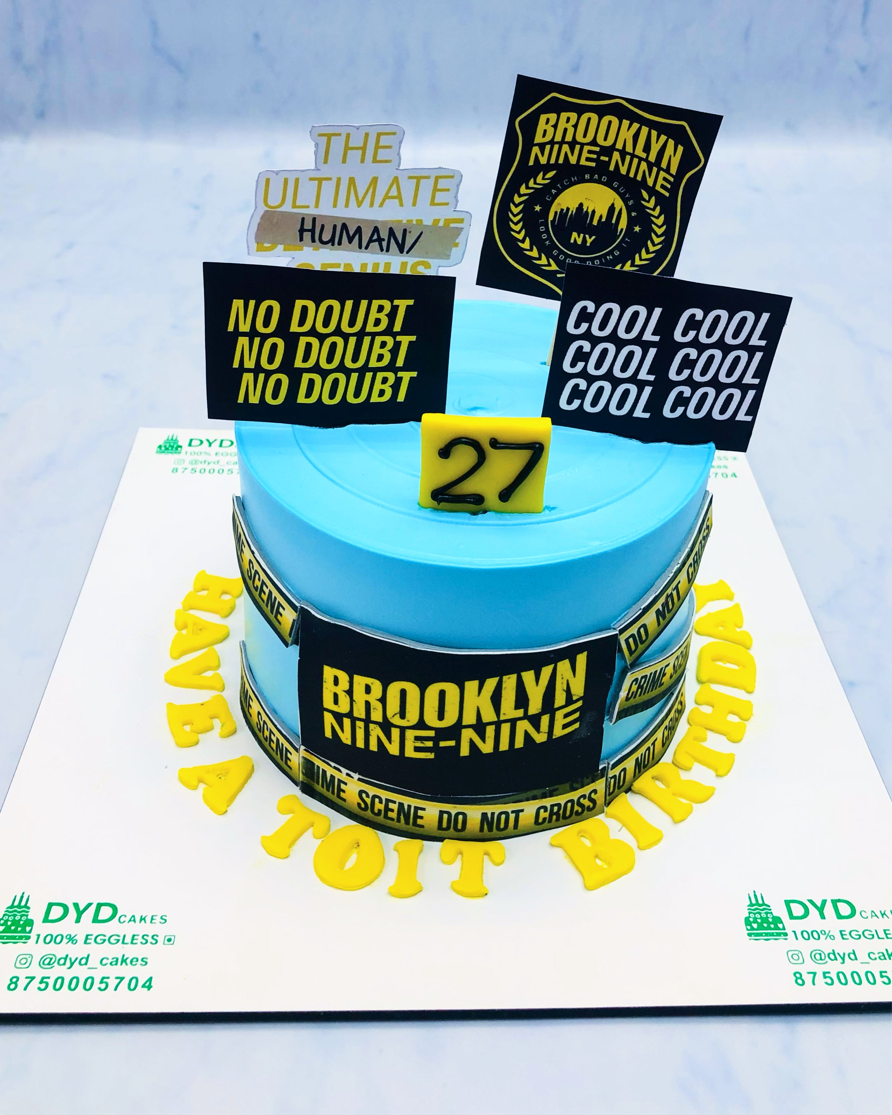 Brooklyn Theme Blue Cake