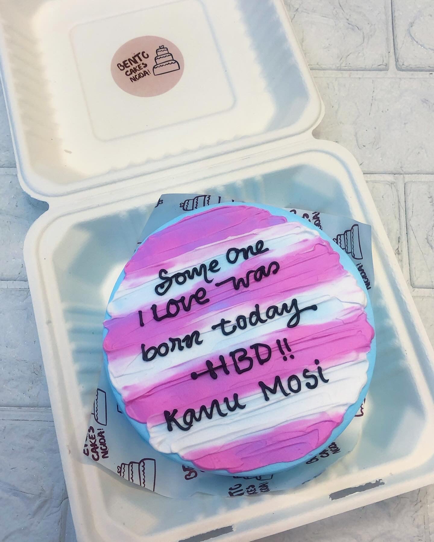 Aesthetic Pink Message Theme Bento Cake