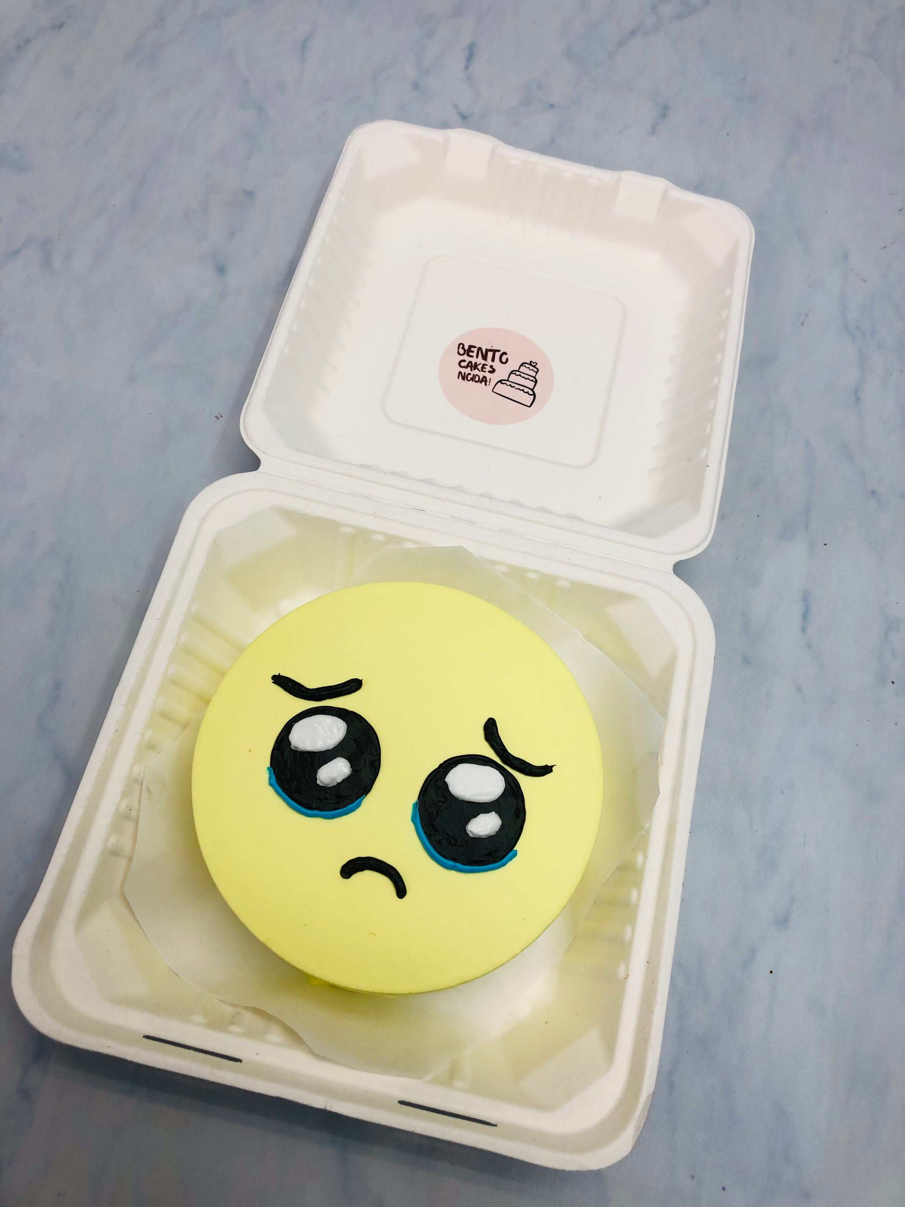 Sad Emoji Theme Bento Cake