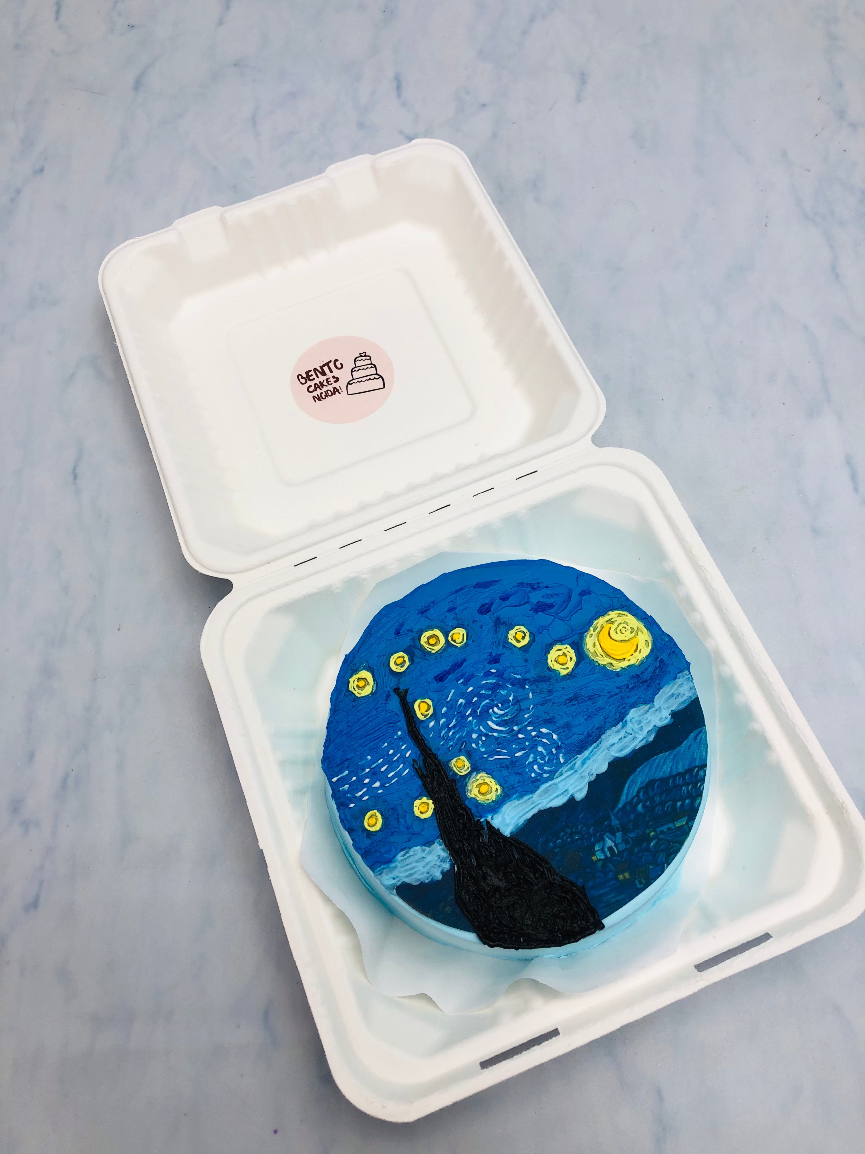 Starry Night Theme Bento Cake