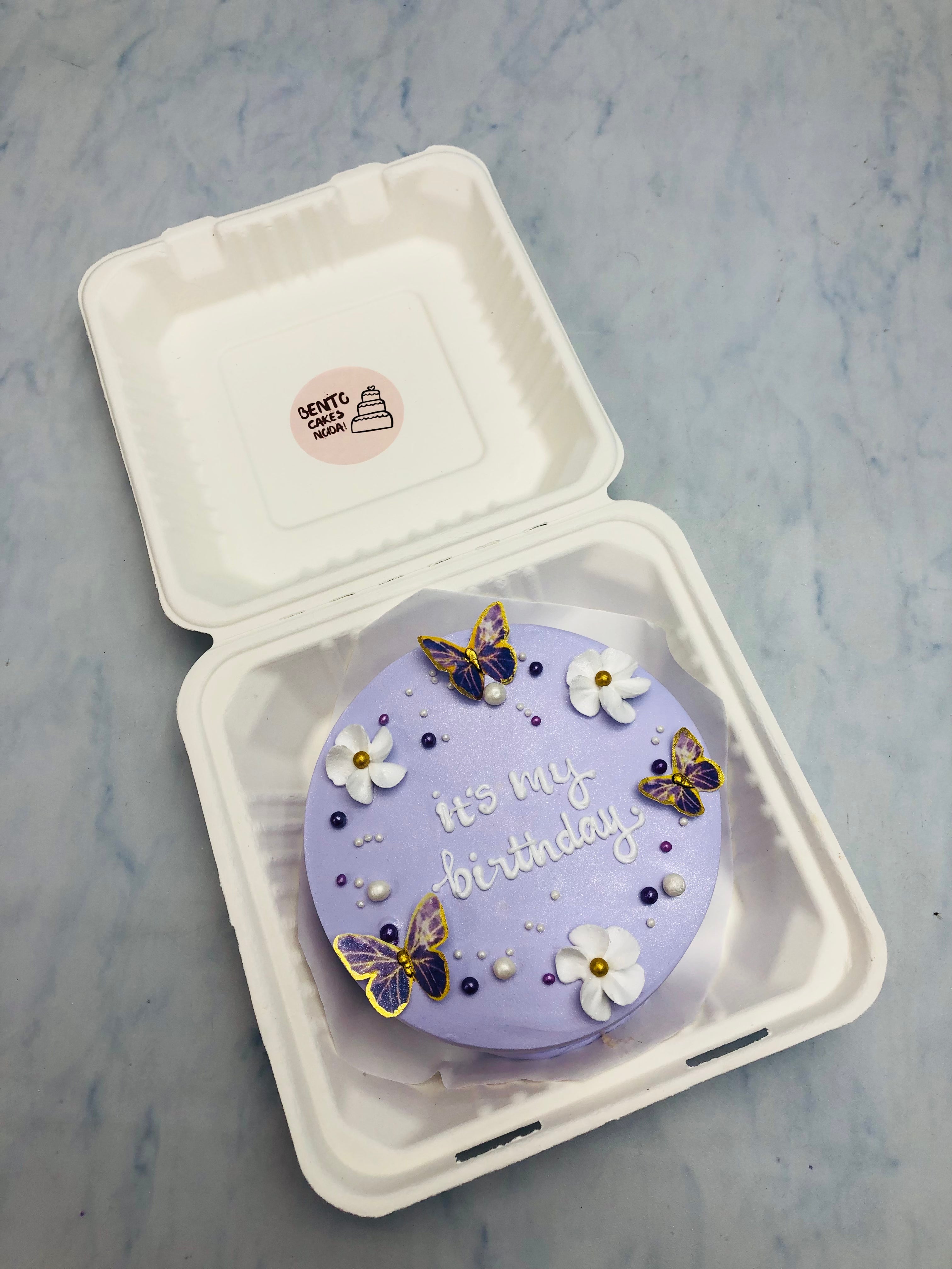 Birthday Theme flower Aesthetic Bento Cake