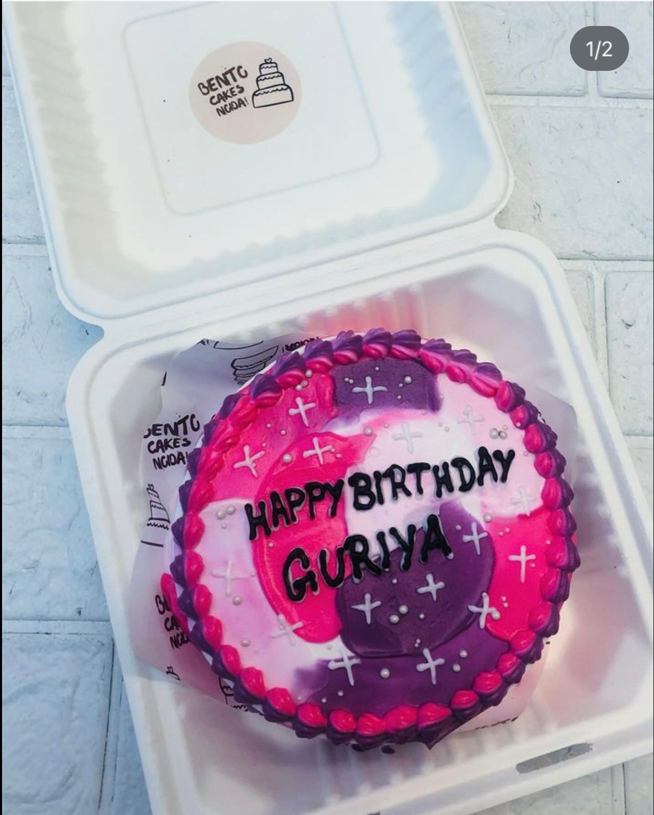 Aesthetic Purple Pink theme Bento Cake